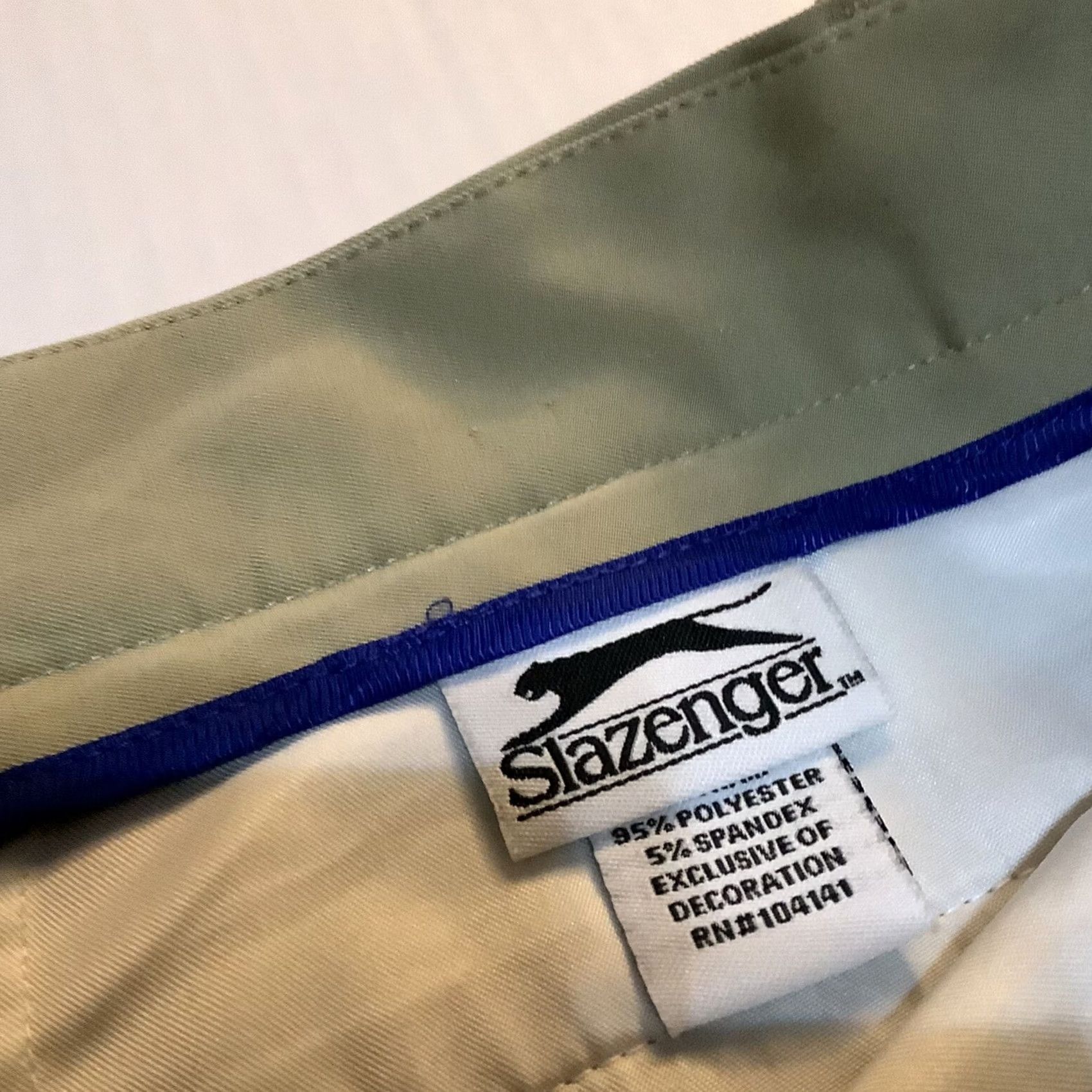 Vintage Slazenger Mens Golf Shorts Khaki 38 Slazenger Regular Flat Front Chino 10in Inseam Men Size US 38 / EU 54 - 2 Thumbnail