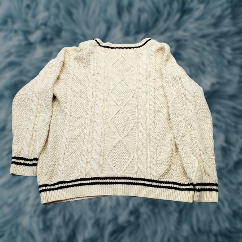 Vintage ANRABESS Cardigan Womens XL Tan Cable Knit Embroidered Star V Neck Button Front Womens Size XL Tan Cable Knit Cardigan Size XL / US 12-14 / IT 48-50 - 1 Thumbnail