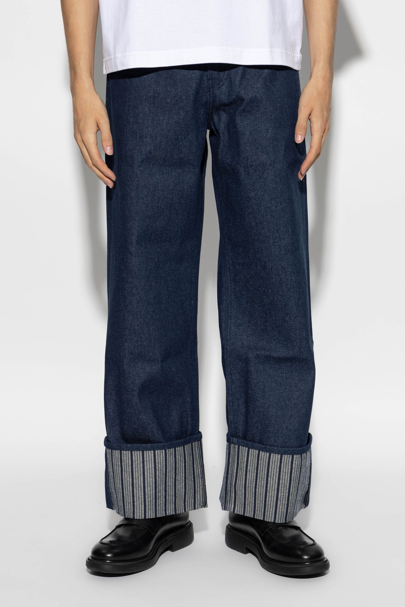 Jacquemus o1s22i1n1024 Maxi Cuff Baggy Jeans in Blue Size US 31 - 3 Thumbnail