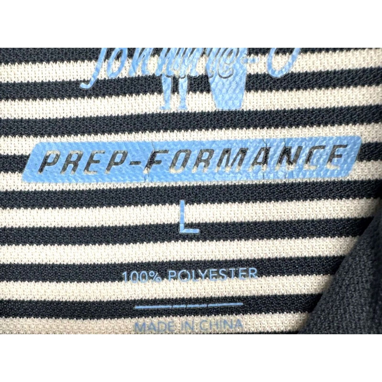 johnnie-O Johnnie-O Polo Shirt Adult Large Navy White Stripe Short Sleeve Mens Regular Fit Golf Rugby Prep-formance Size US L / EU 52-54 / 3 - 5 Thumbnail