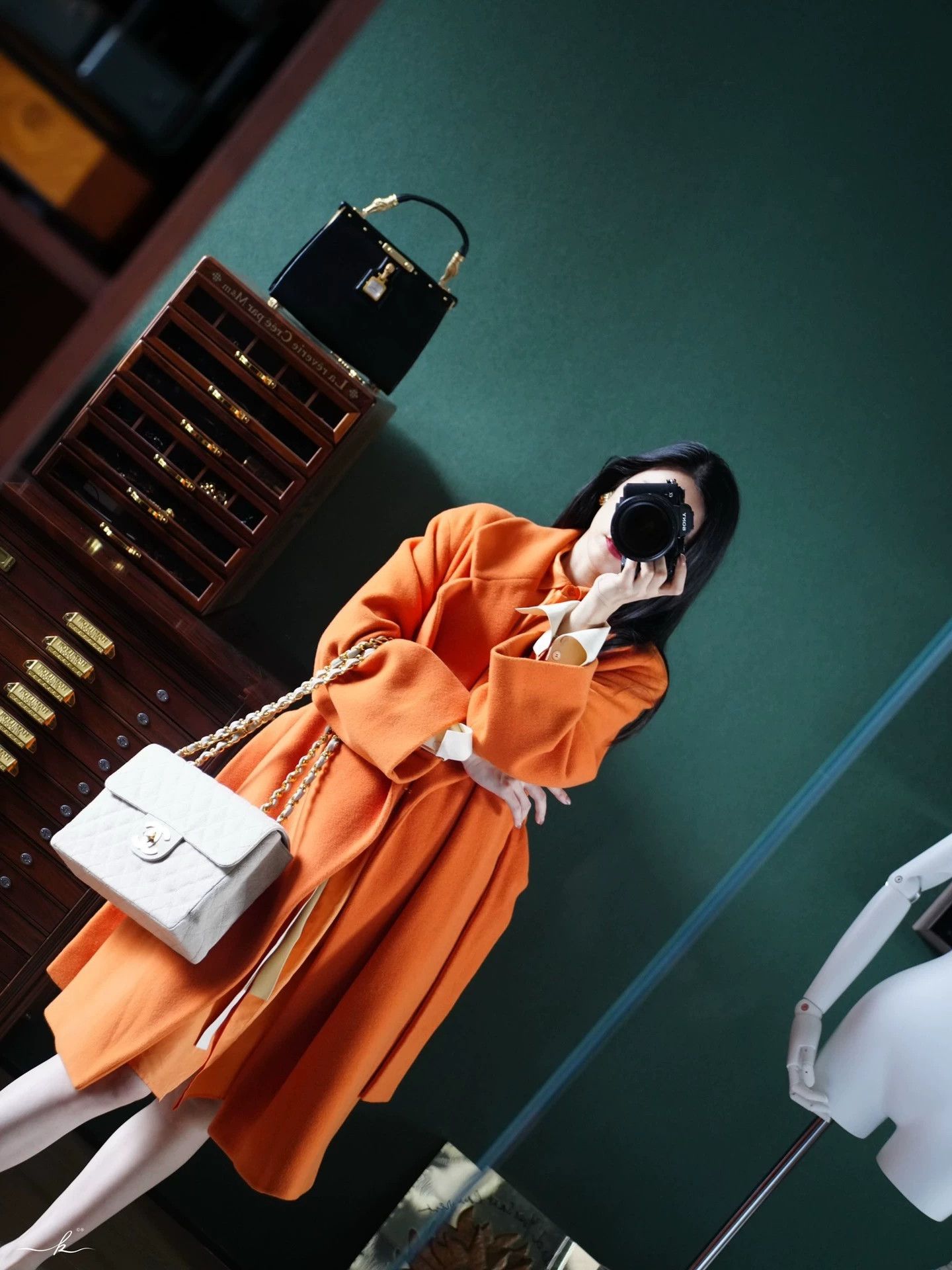 Ferre Ferre Orange Wool-Cashmere Oversized Bathrobe Coat Size XS / US 0-2 / IT 36-38 - 8 Thumbnail