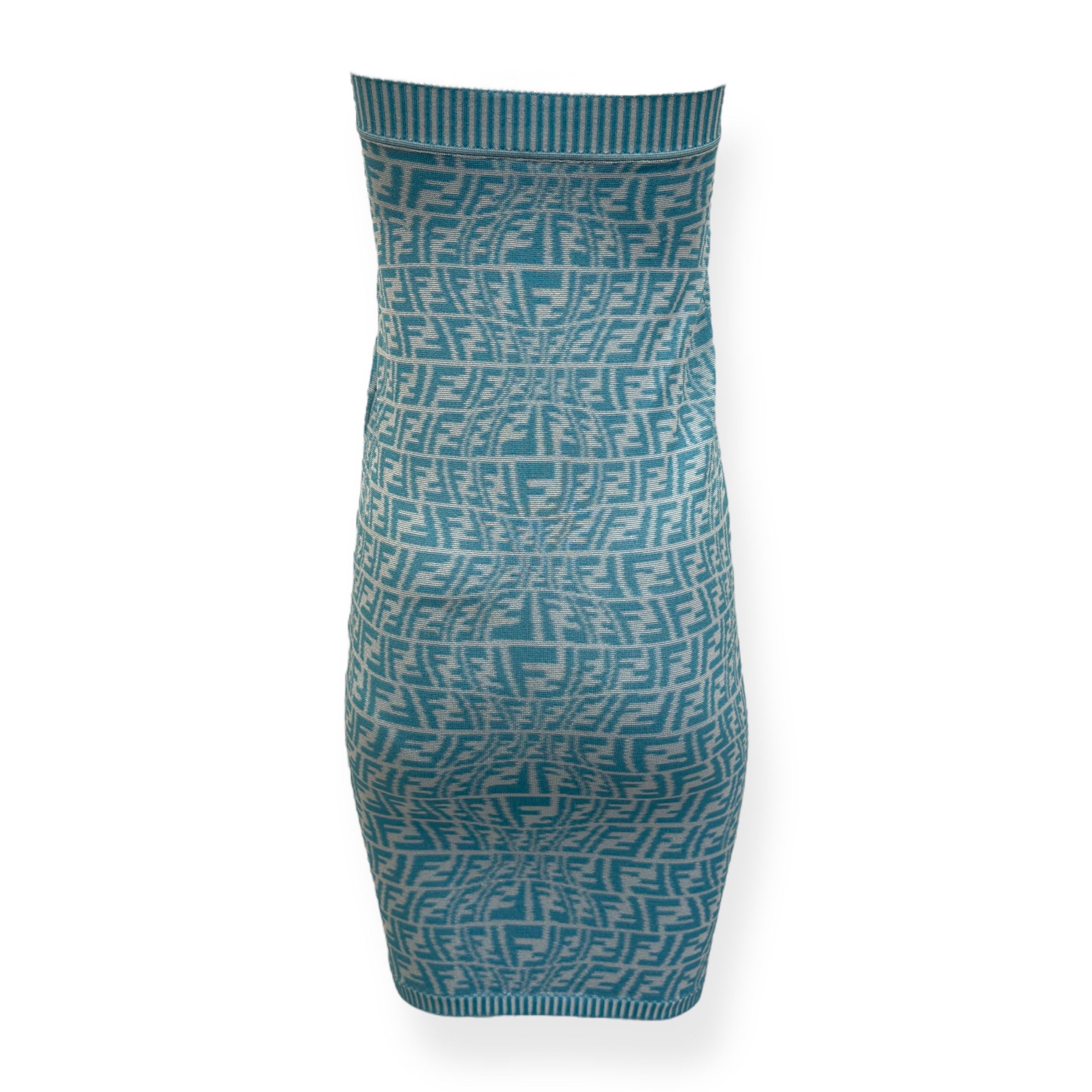 Fendi FENDI FF VERTIGO-JACQUARD KNIT MINI DRESS BLUE 36 / XS Size XS / US 0-2 / IT 36-38 - 5 Thumbnail