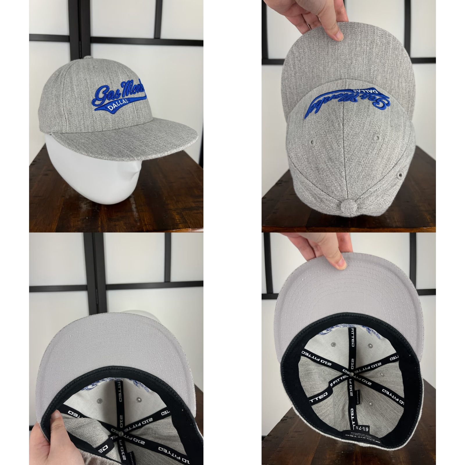 GAS Gas Monkey Garage Hat Cap Fitted Adult 7 1/4 Gray Embroidered Stretch Wool Blend Baseball Cap Mens Size ONE SIZE - 8 Thumbnail