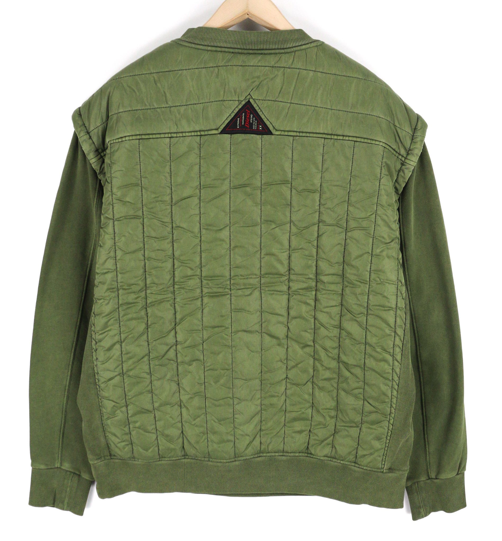 Diesel S-HOLTY L Green Quilted Crew Sweatshirt 40147 Size US L / EU 52-54 / 3 - 2 Thumbnail