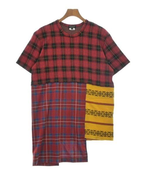 Comme des Garcons Homme Plus T-Shirts Check Cotton Short Sleeve Red x Black x Yellow Size US L / EU 52-54 / 3 - 1 Thumbnail