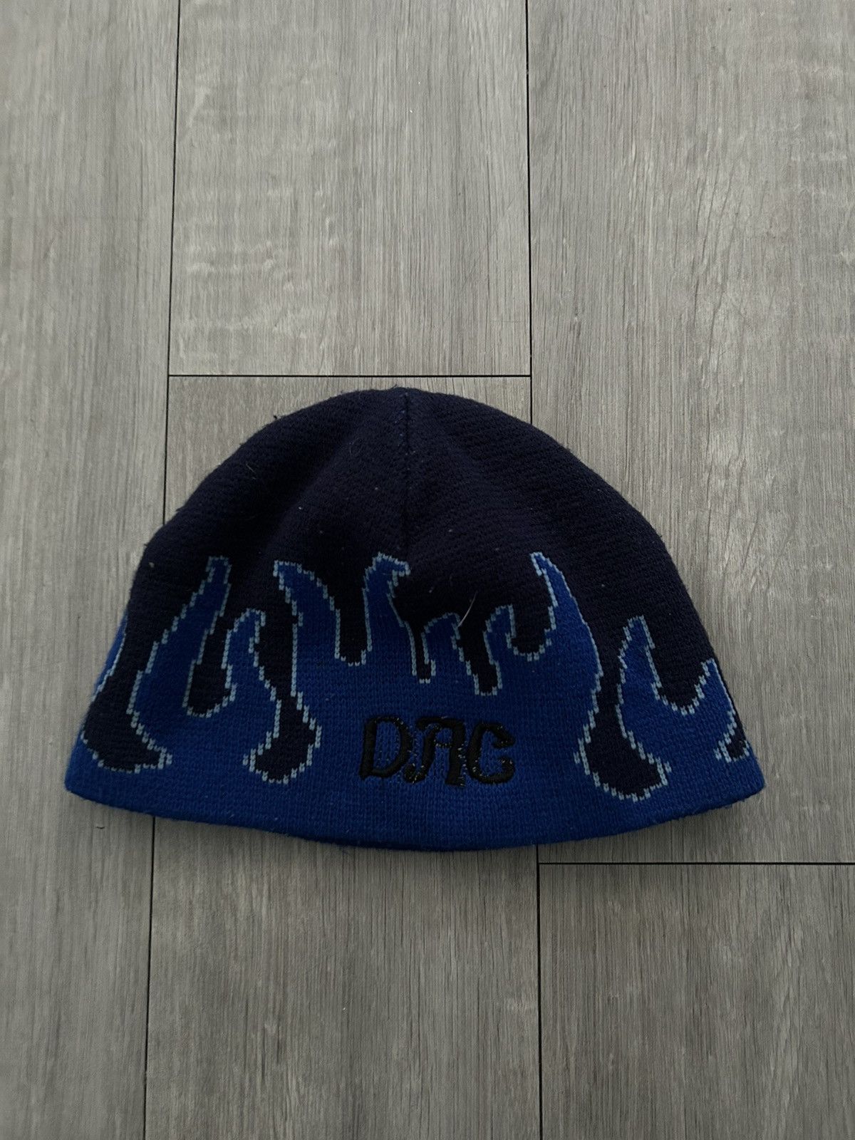 Japanese Brand × Vintage Blue Y2K Flame Beanie Size ONE SIZE - 2 Thumbnail