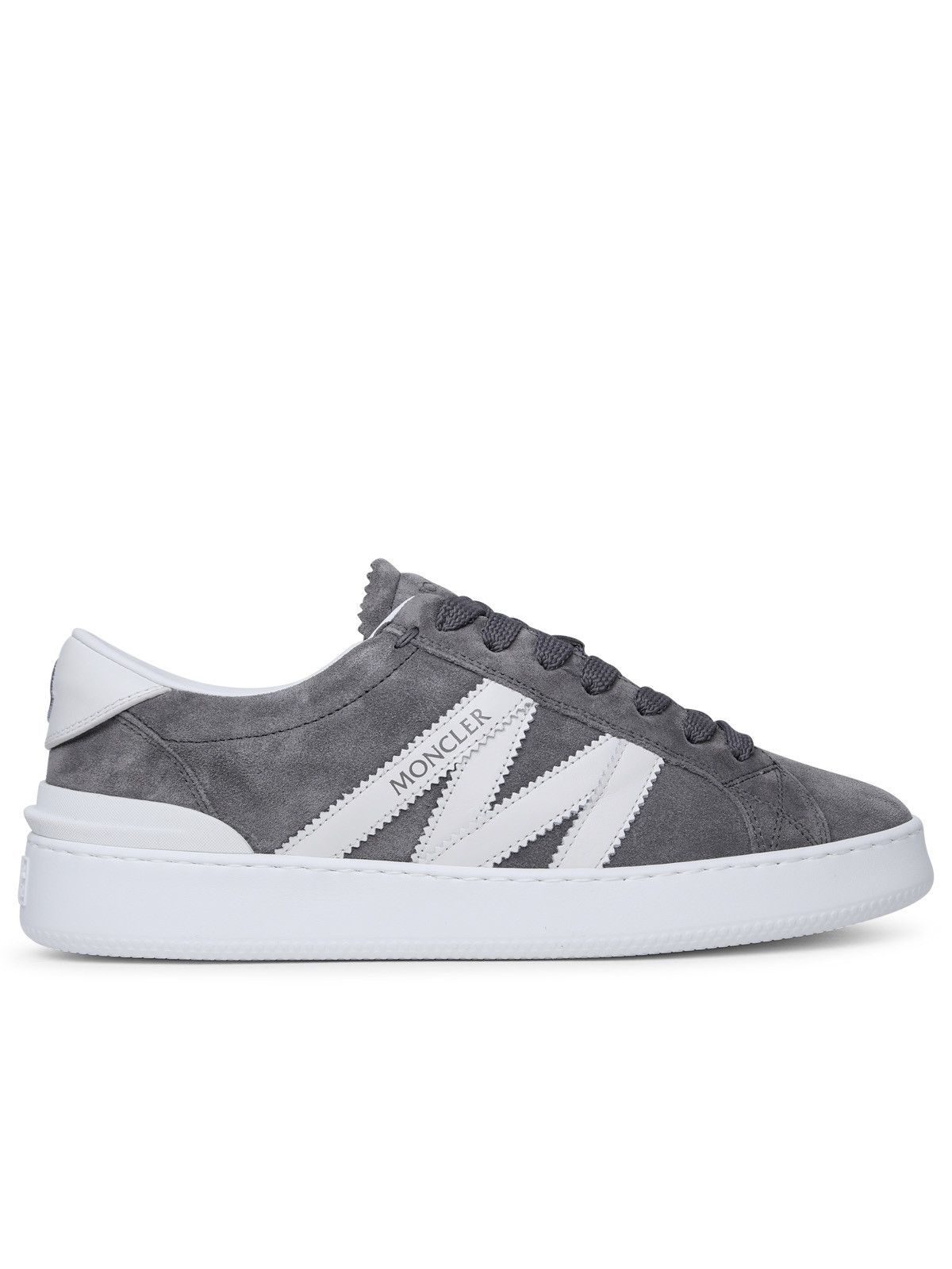 image of Moncler 'monaco' Grey Leather Sneakers, Men's (Size 10)