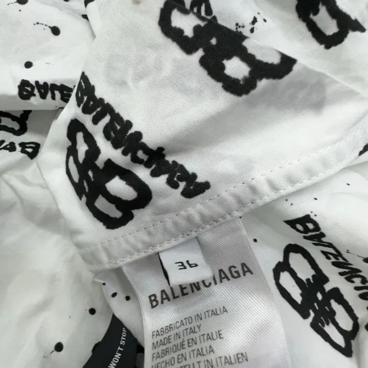 Balenciaga Balenciaga Printed Logo Long Sleeve Shirt 0079-2507 Size S / US 4 / IT 40 - 2 Thumbnail