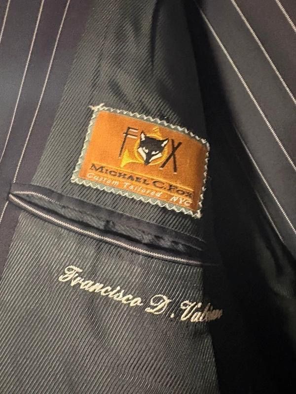 Vitale Barberis Canonico Bespoke Navy Pinstripe DB Suit 6x3 Italian Vitale Barberis Size 42R - 2 Thumbnail