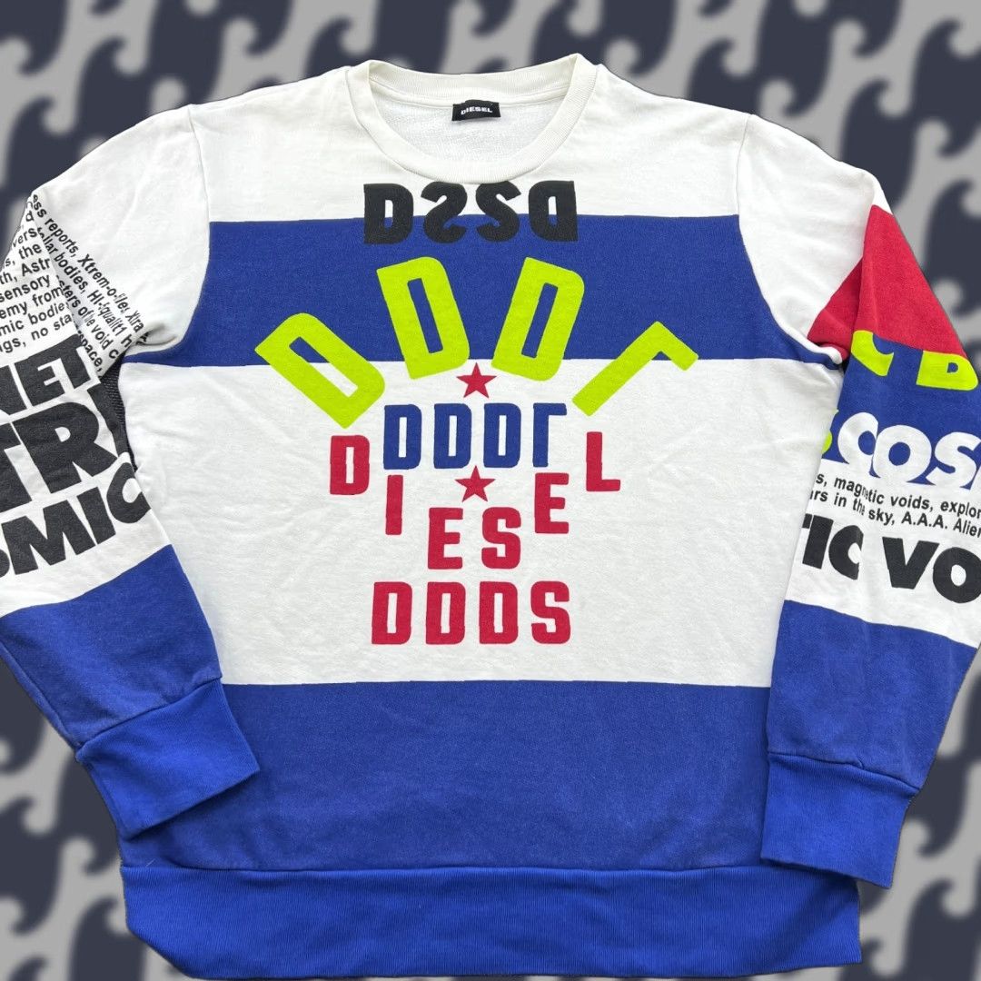 Diesel DIESEL Sweatshirt Mens Size S Multicolor Cotton Canvas Round Neck Long Sleeve Pullover 16 Size US S / EU 44-46 / 1 - 1 Thumbnail