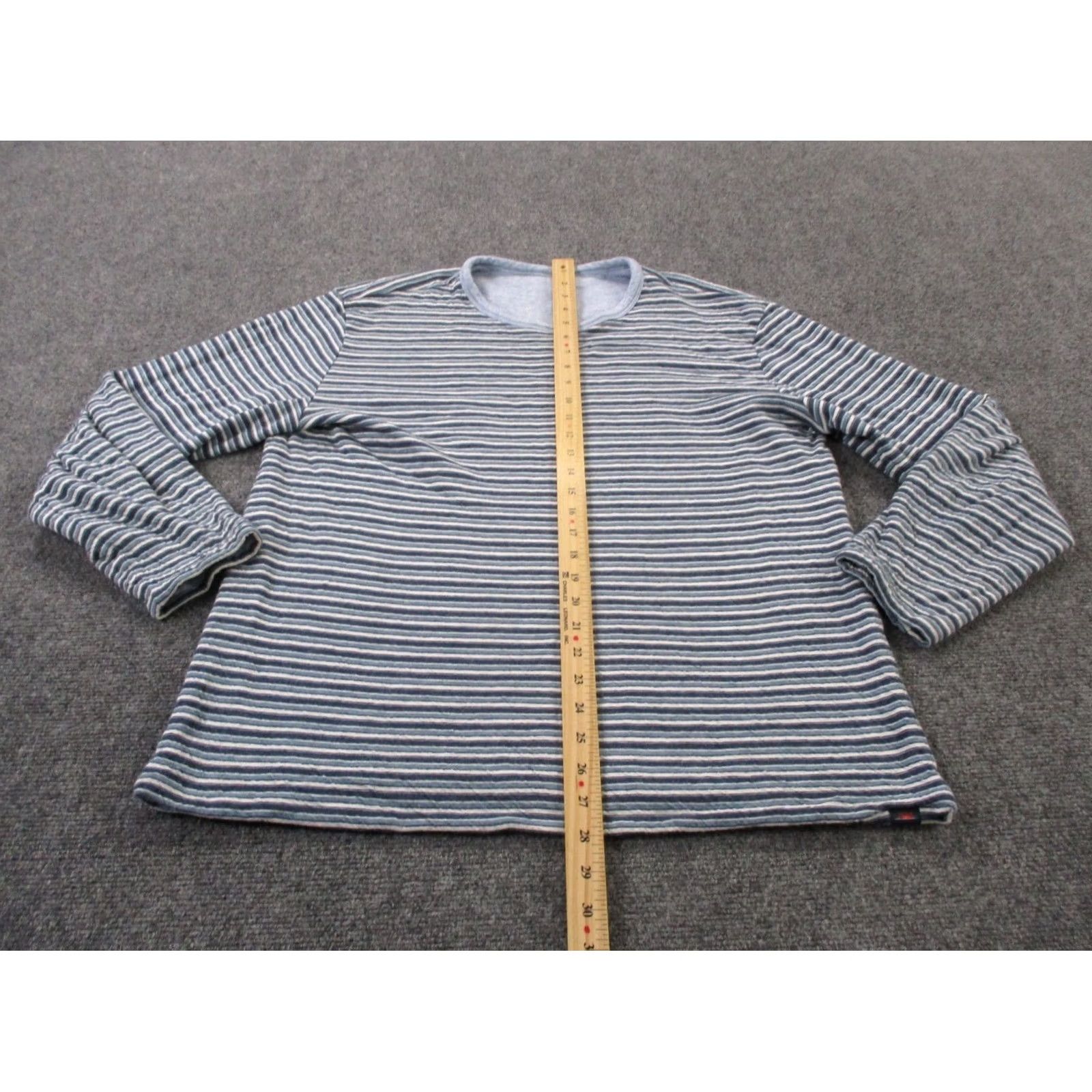 Faherty Faherty Sweatshirt Men M Blue Striped Reversable Pullover Crew Neck Hooded Pockets Thermal Casual Shirt Pullover Mens Clothing Size US M / EU 48-50 / 2 - 3 Thumbnail