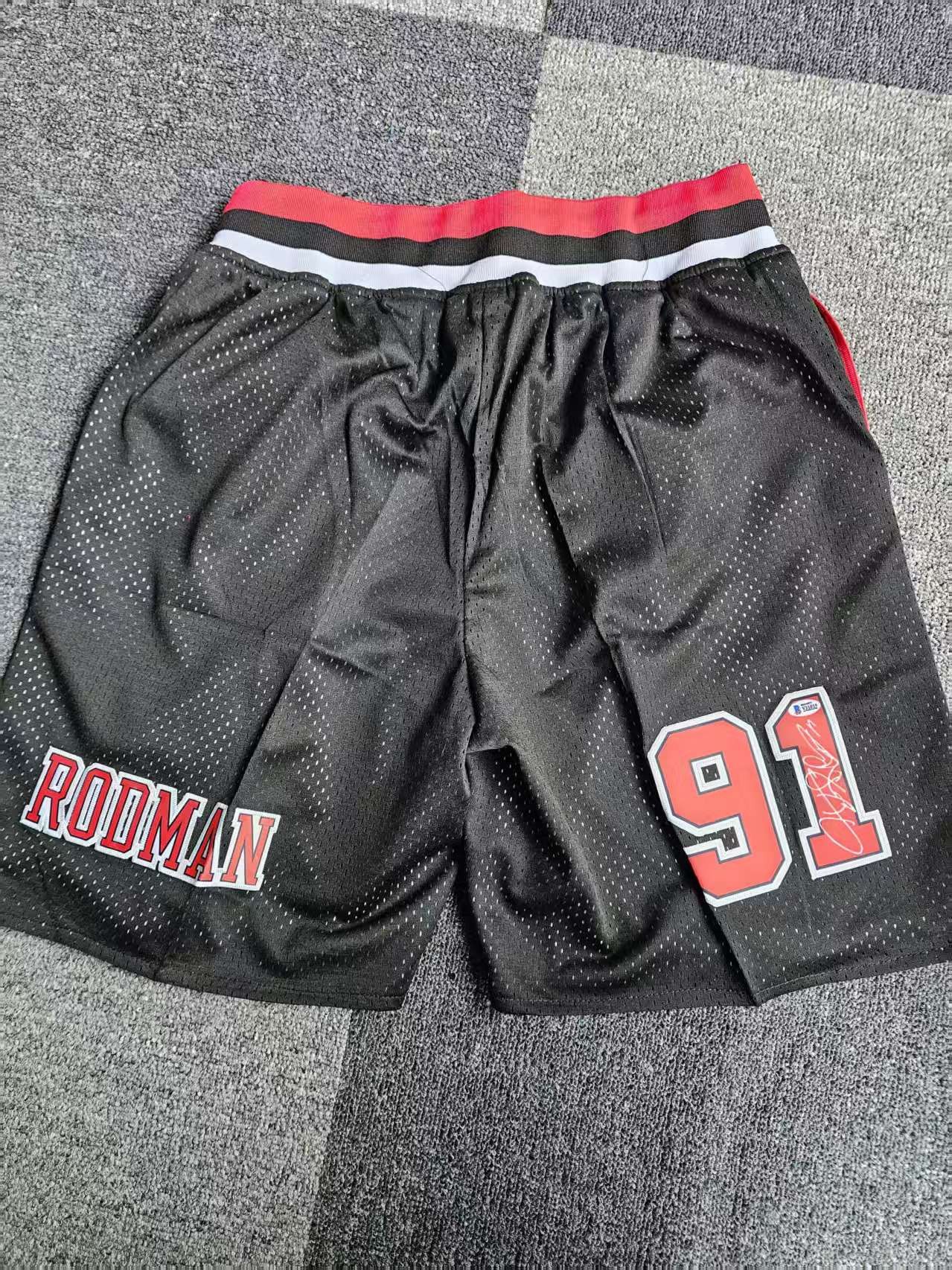 NBA Bulls #91 Dennis Rodman Short With Pocket Large Size Size US 36 / EU 52 - 3 Thumbnail