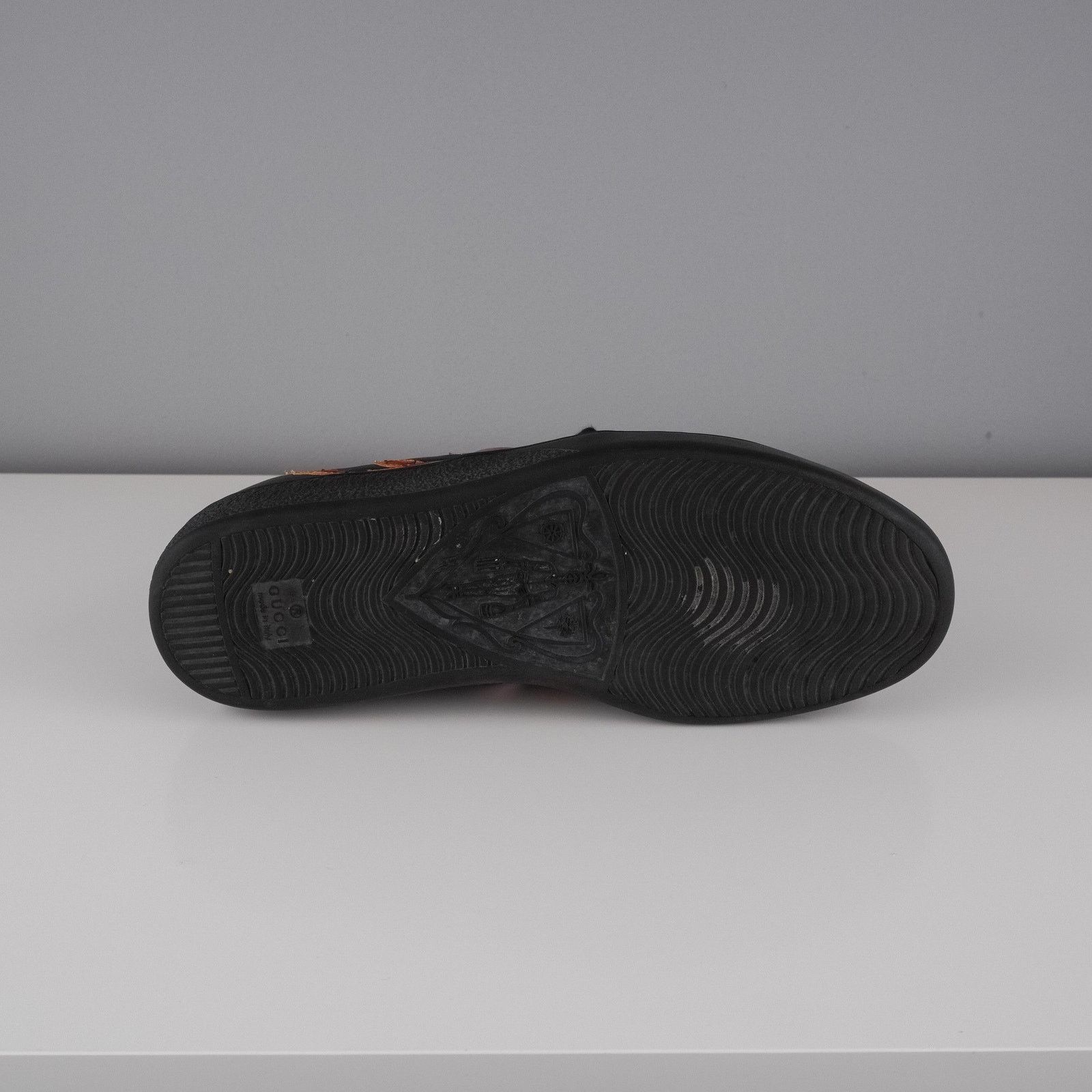 Gucci Gucci ace flame logo black leather sneakers Size US 6 / EU 39 - 7 Thumbnail