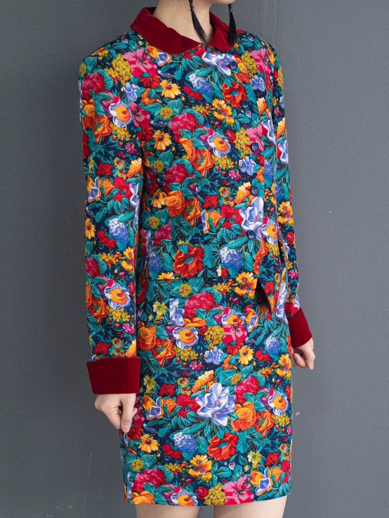 Kenzo KENZO Floral velvet patchwork set vintage Size M / US 6-8 / IT 42-44 - 4 Thumbnail