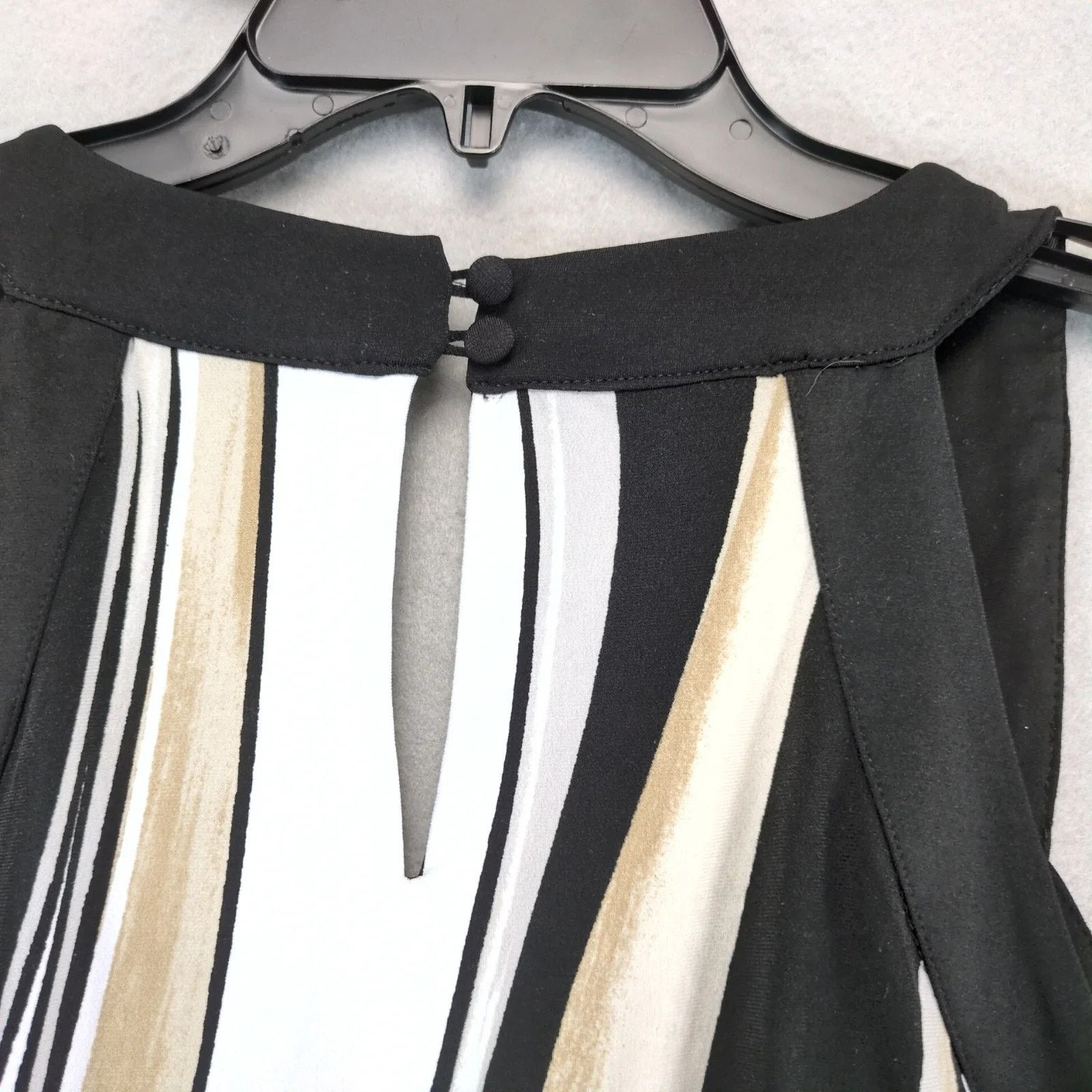 White House Black Market WHBM Striped Blouson Sleeveless Mini Dress Sz L Stretch Belt Size L / US 10 / IT 46 - 9 Thumbnail