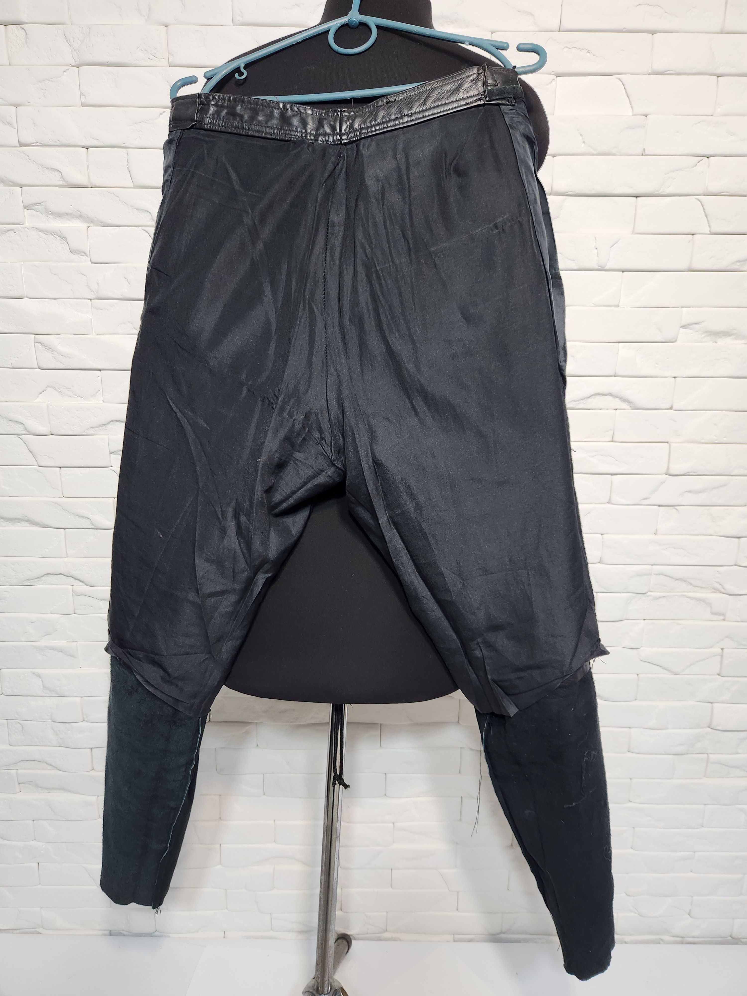 Genuine Leather Black Leather Pants Decorative Lacing. Size US 33 - 9 Thumbnail