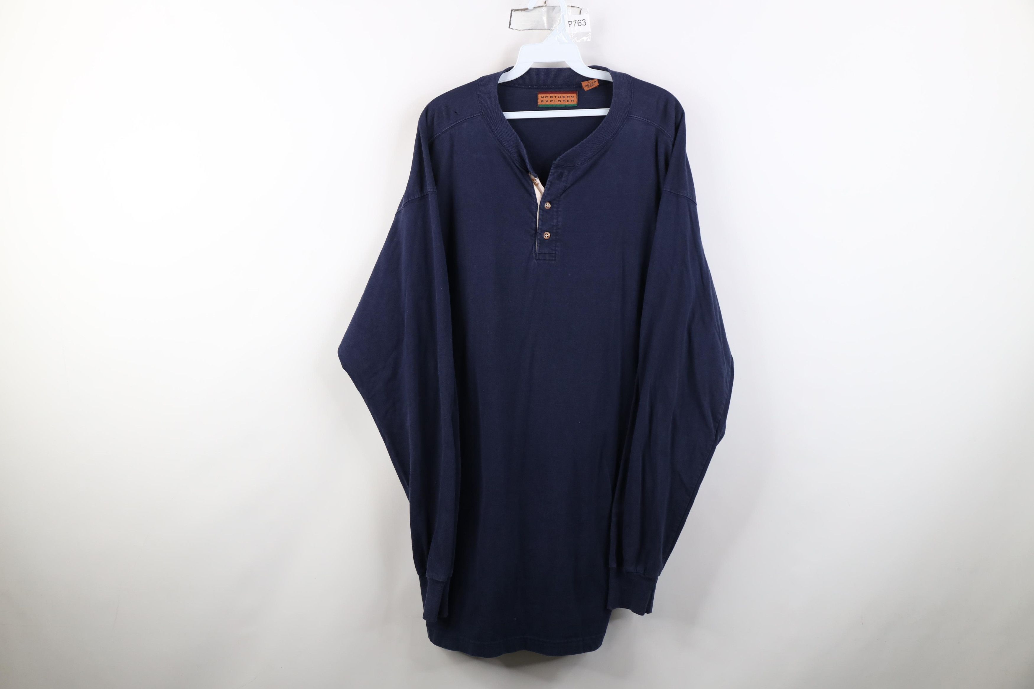 Vintage Vintage 90s Streetwear Cotton Long Sleeve Henley T-Shirt Size US XL / EU 56 / 4 - 1 Thumbnail