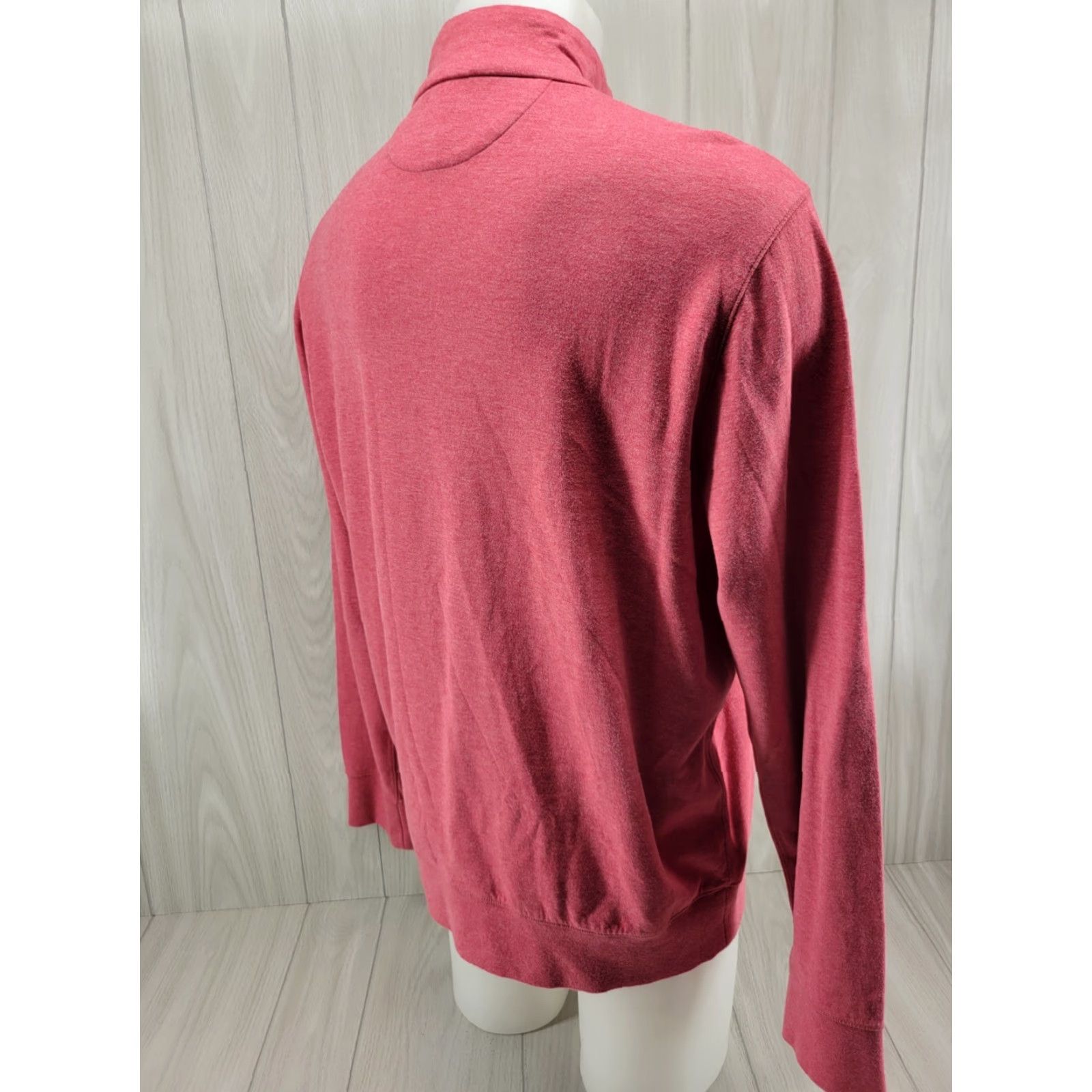 Polo Ralph Lauren Polo Ralph Lauren Sweater Pullover 1/4 Zip Mock Neck Long Sleeve Size L Coral Pink Mens Regular Knit Cotton Blend 1/4 Zip Pullover Shirt Size US L / EU 52-54 / 3 - 5 Thumbnail