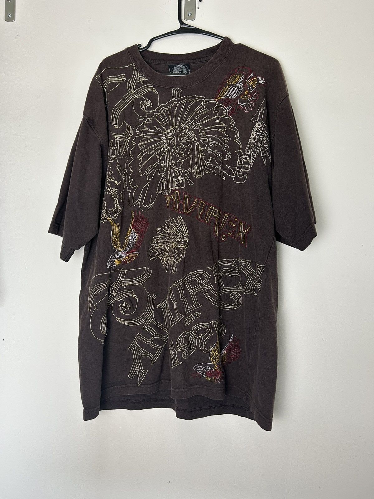 Affliction Avirex Fully Embroidered Heavy Y2K Shirt Size US XXL / EU 58 / 5 - 1 Thumbnail