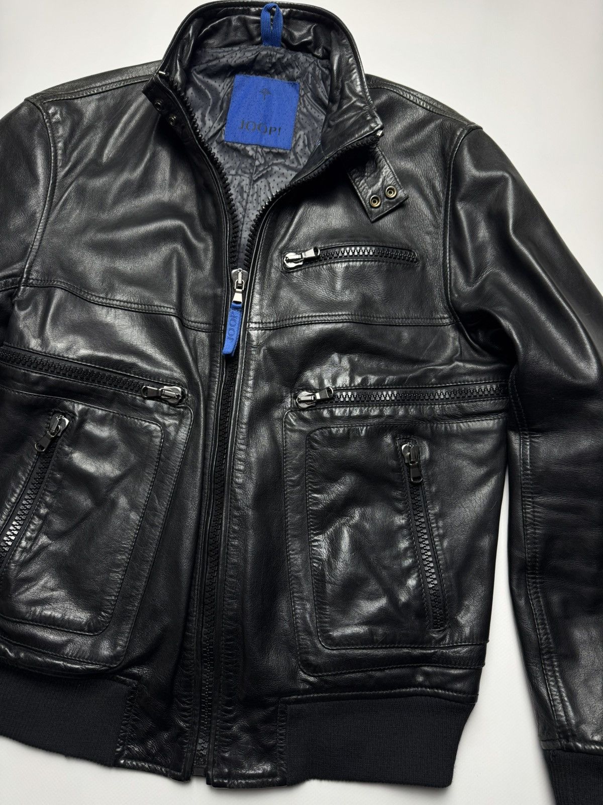 Joop! JOOP! Premium Leather Bomber Jacket w/ Lampo Zippers Size US M / EU 48-50 / 2 - 6 Thumbnail