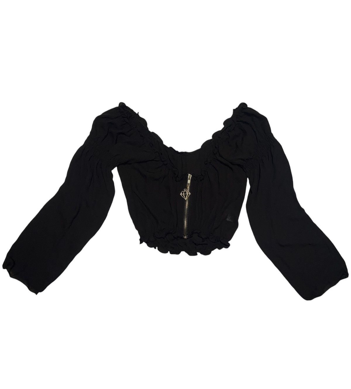 Japanese Brand D.i.a gyaru ruffle cropped blouse 🖤 Size ONE SIZE - 6 Thumbnail