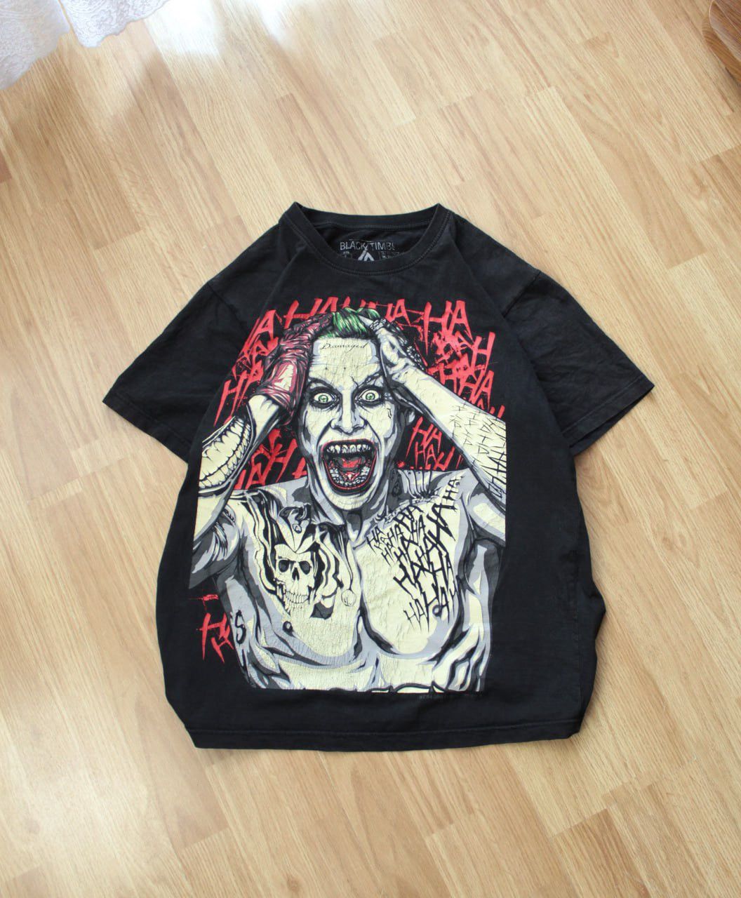 DC Comics 🔥 Joker Big Print Batman Movie T Shirt Vintage Ed Hardy Y2K Size US L / EU 52-54 / 3 - 1 Thumbnail