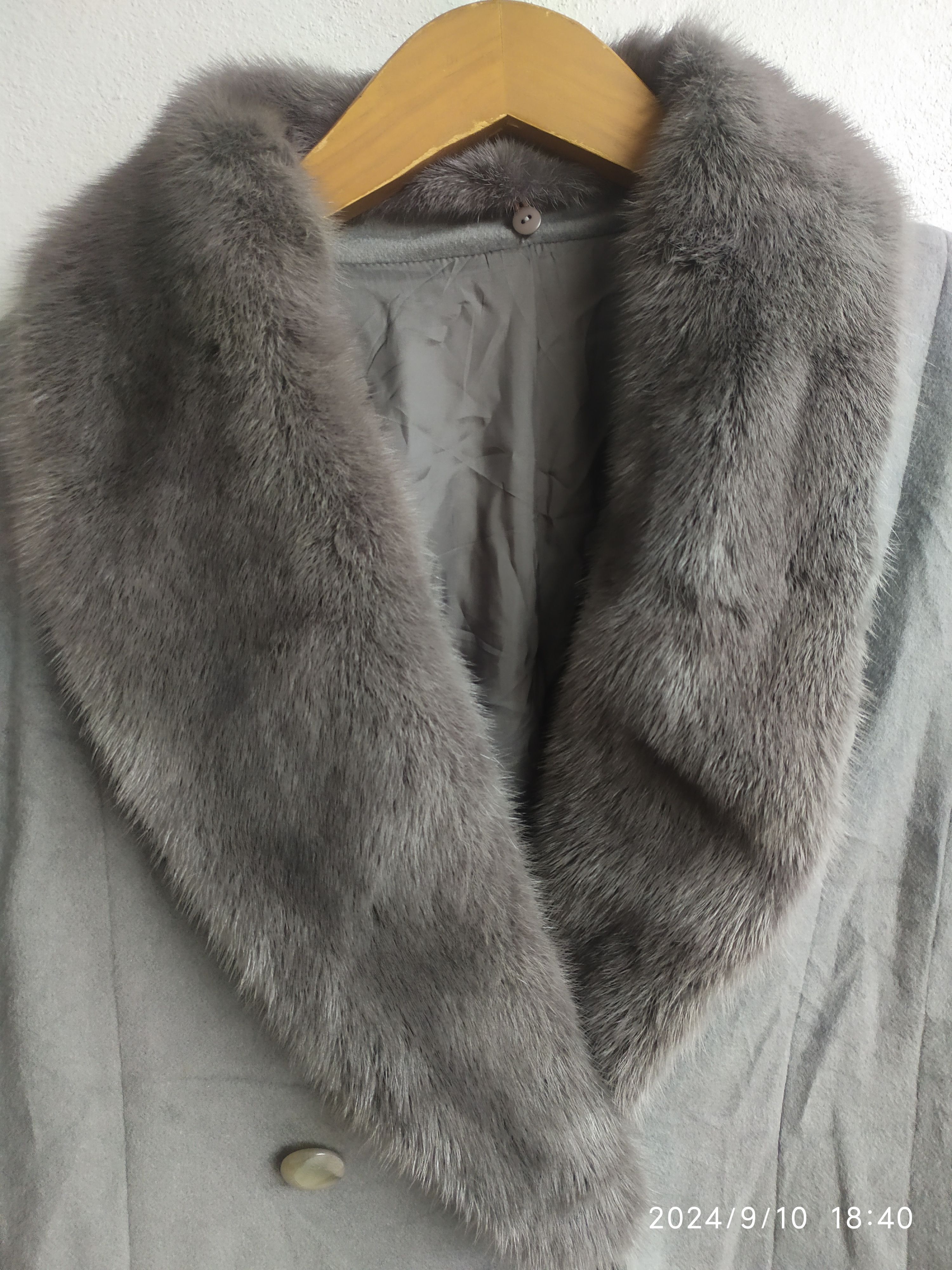 If Six Was Nine × Le Grande Bleu (L.G.B.) TESSUTO DI ITALIANO CASHMERE FOX FUR COLLAR COAT Size US L / EU 52-54 / 3 - 3 Thumbnail