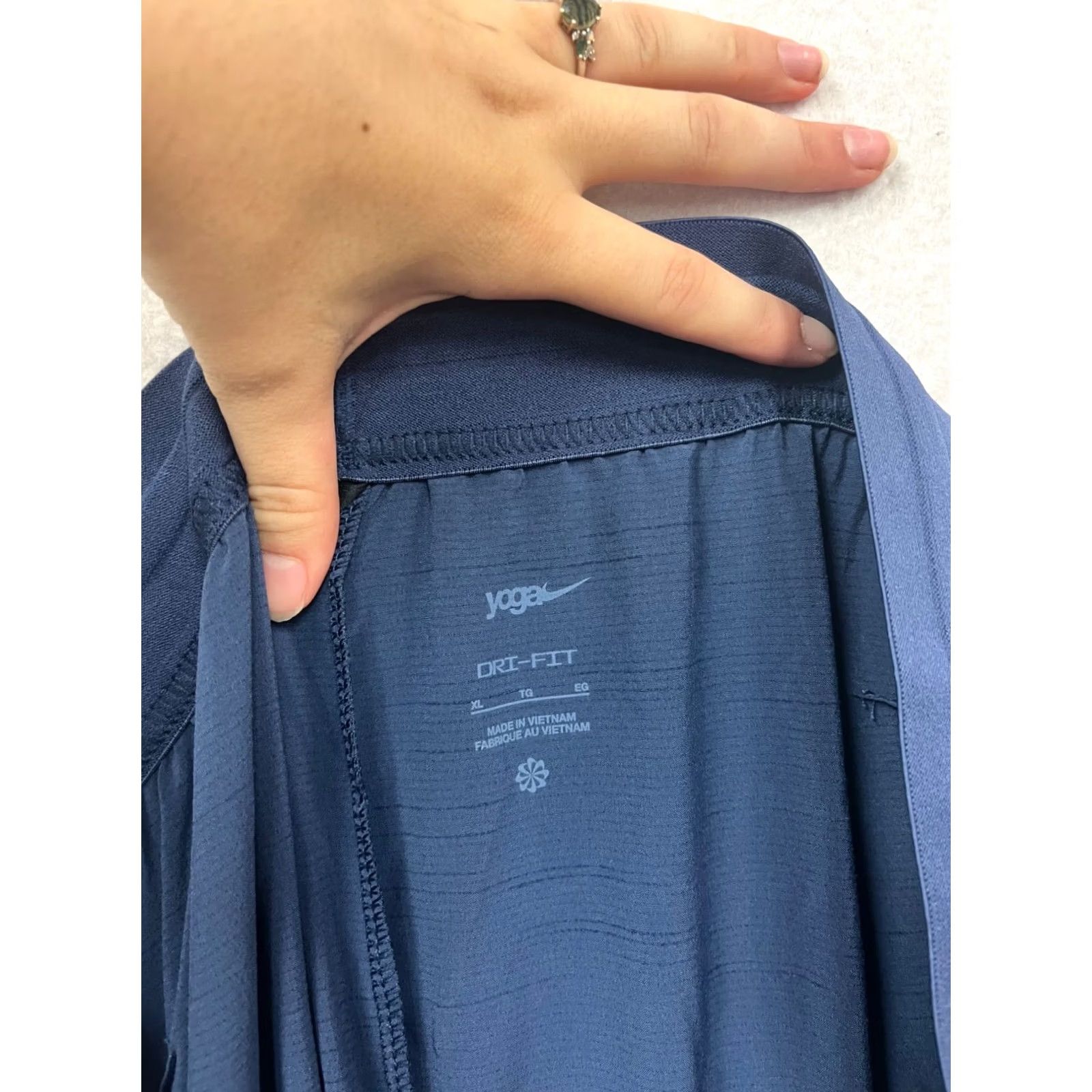 Nike Nike Dri-FIT Yoga Pants Navy L Womens Jogger Size US 33 - 3 Thumbnail