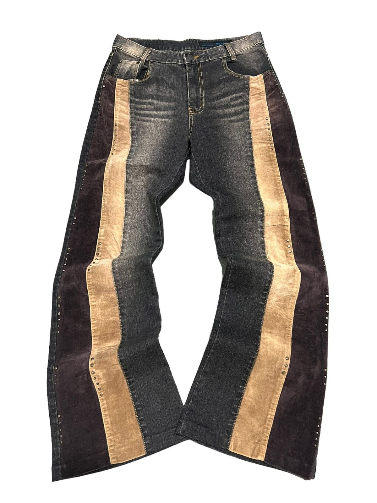 image of If Six Was Nine x Le Grande Bleu L G B Reconstructed Flared Hybrid Studded Denim, Men's (Size 29)