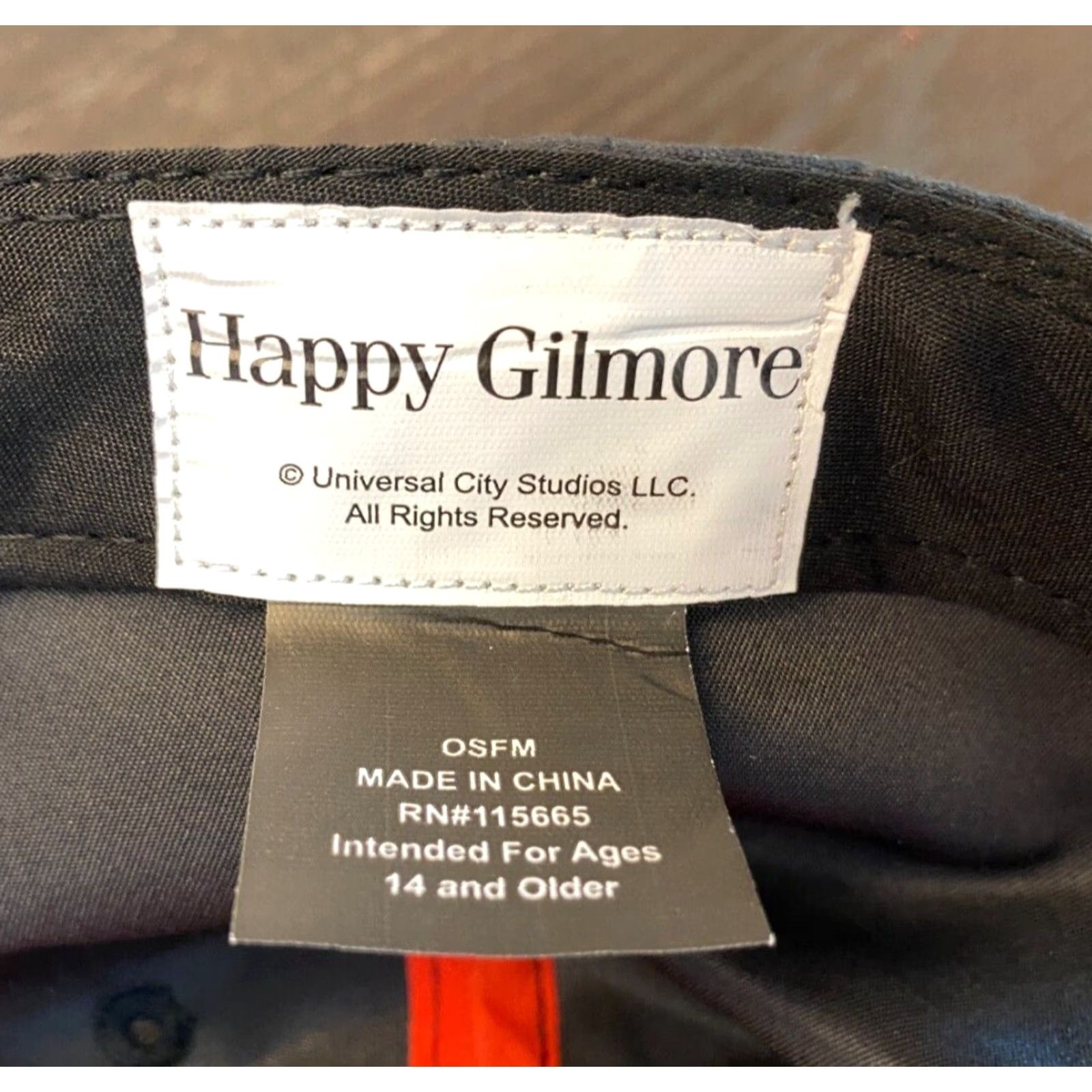 Vintage HAPPY GILMORE Hat Mens One Size Black Just Tap It In Snapback Movie Golf OSFM Universal Studios Hollywood Baseball Cap Size ONE SIZE - 7 Thumbnail
