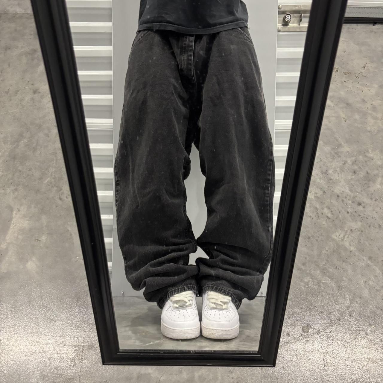 Japanese Brand × Vintage Crazy Vintage Y2K/2000s Baggy Faded Black Skater Style Denim Jeans! Size US 38 / EU 54 - 1 Thumbnail