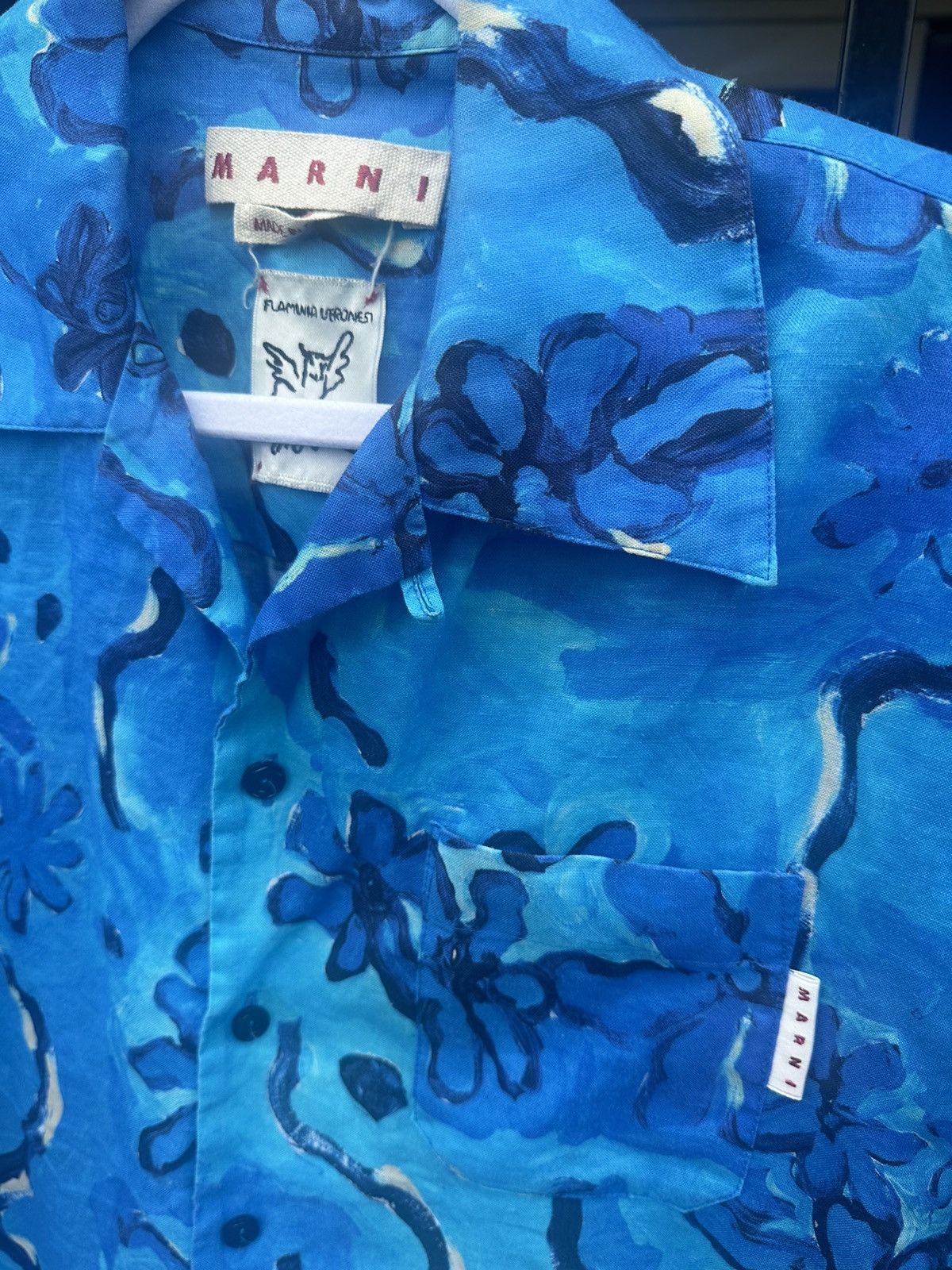 Marni Marni blue flower shirt Size US L / EU 52-54 / 3 - 2 Thumbnail