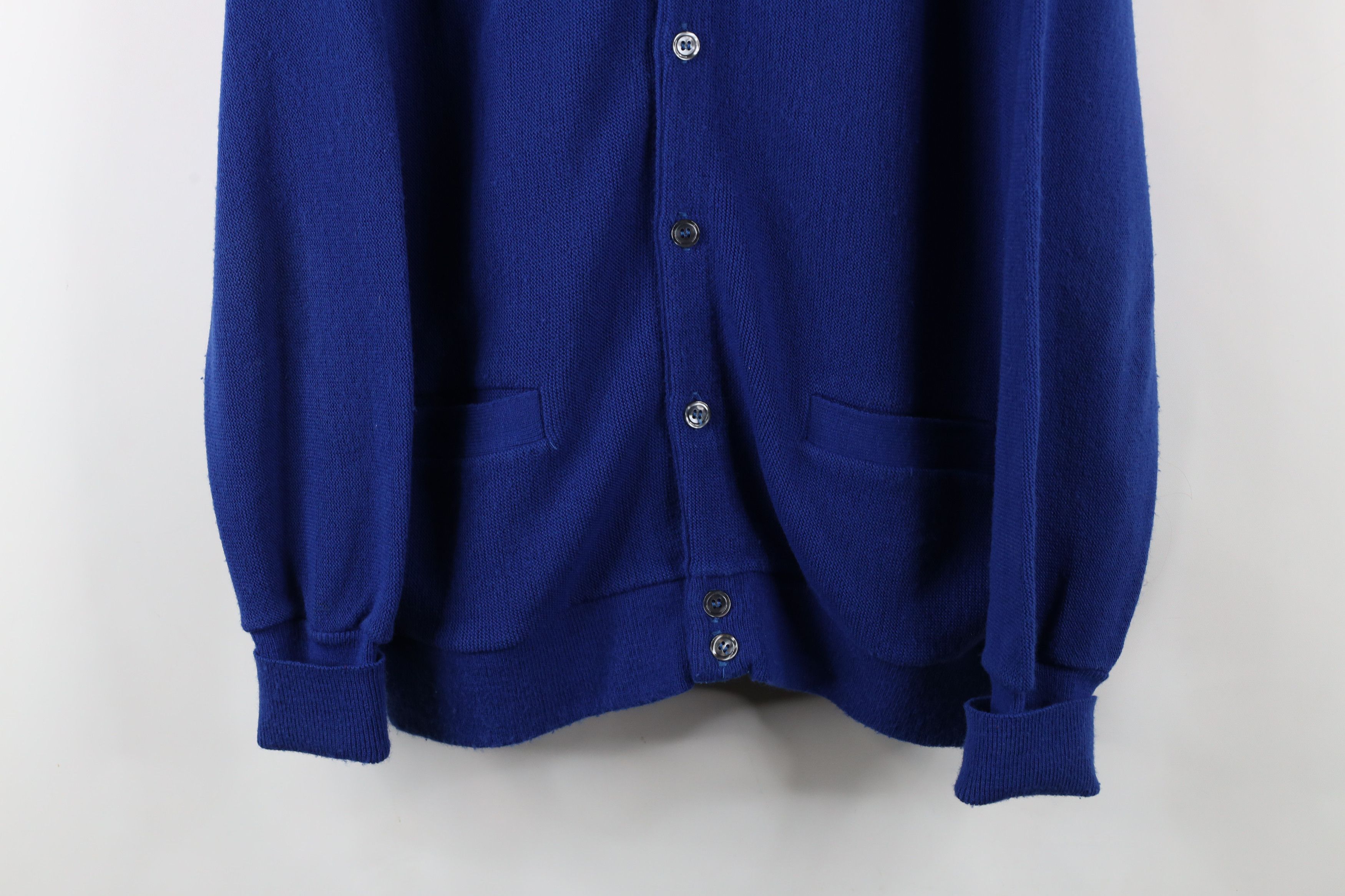 Vintage Vintage 70s Streetwear Knit Button Cardigan Sweater Blue USA Size US L / EU 52-54 / 3 - 3 Thumbnail
