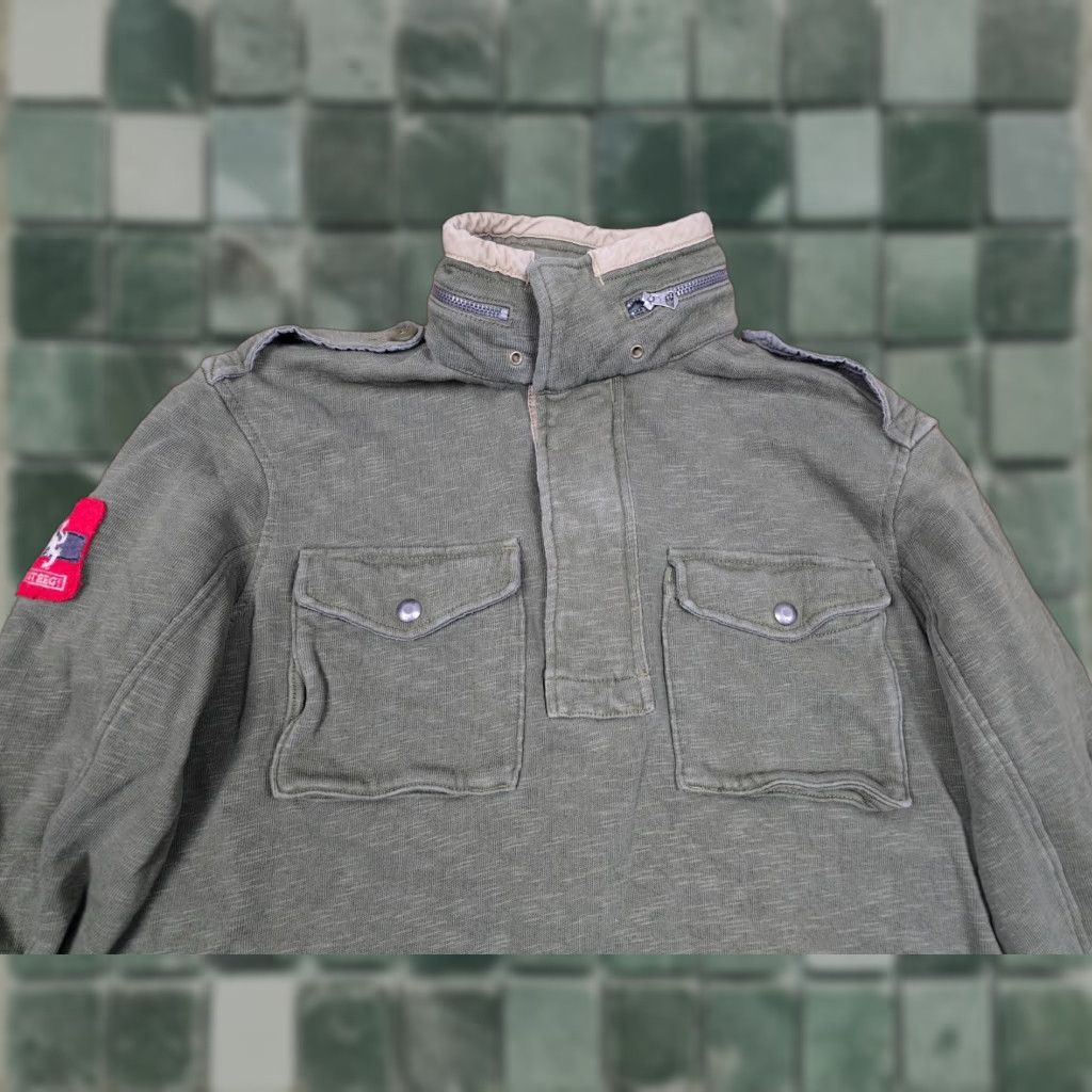 Ralph Lauren RALPH LAUREN POLO MILITARY STYLE HOODED RUGBY SHIRT SZ LARGE SHIRT Men Hooded Green Cotton Knit 90s Western Style Polo Rugby Size US L / EU 52-54 / 3 - 1 Thumbnail