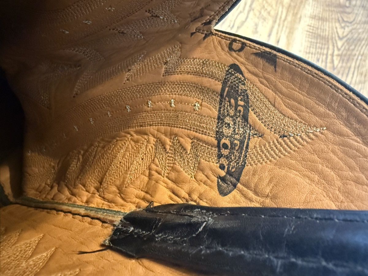 Lucchese Lucchese black leather flame stitch western cowboy boots Size US 8 / EU 41 - 7 Thumbnail