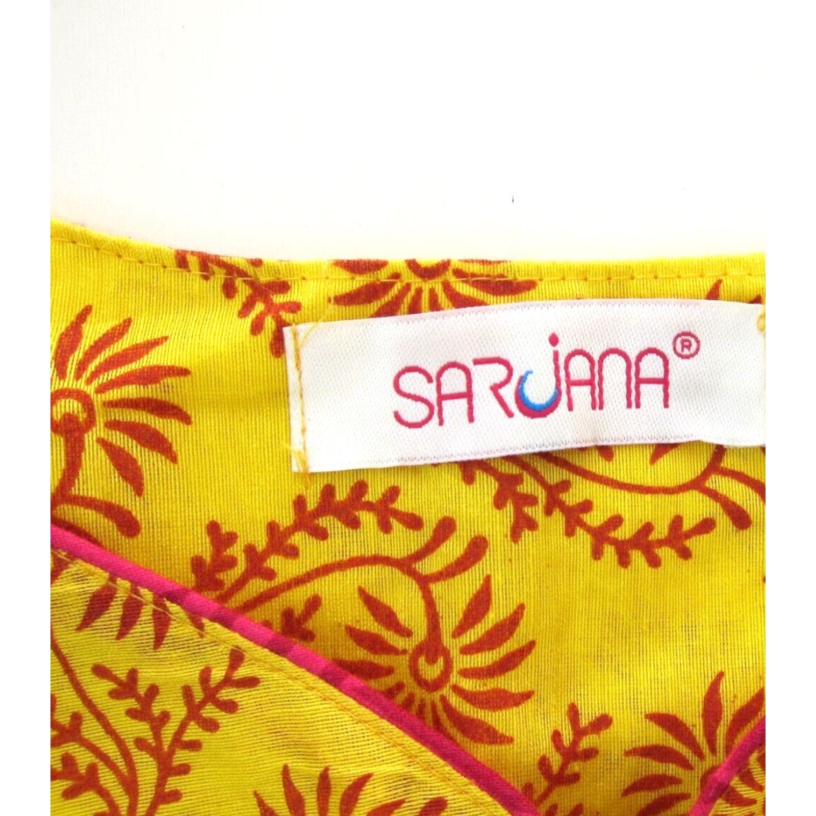 Pinko Sarjana Dress Women Short Sleeve Tunic Kurta Flower Floral Yellow Smock Midi A-Line Casual Formal S-M Womens Size 28" / US 6 / IT 42 - 4 Thumbnail