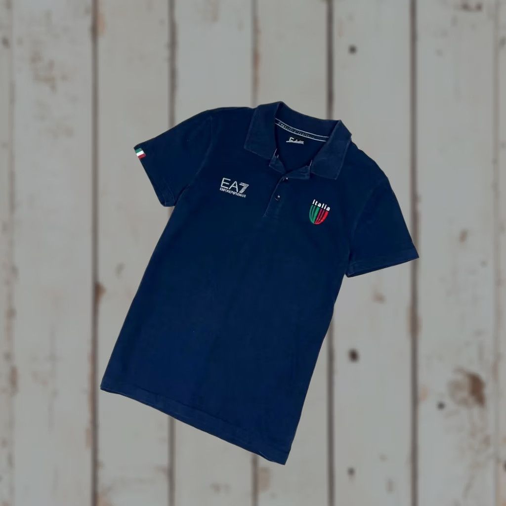 Emporio Armani Emporio Armani EA7 Polo Shirt Men SZ S Blue Big Logo Size US S / EU 44-46 / 1 - 1 Thumbnail