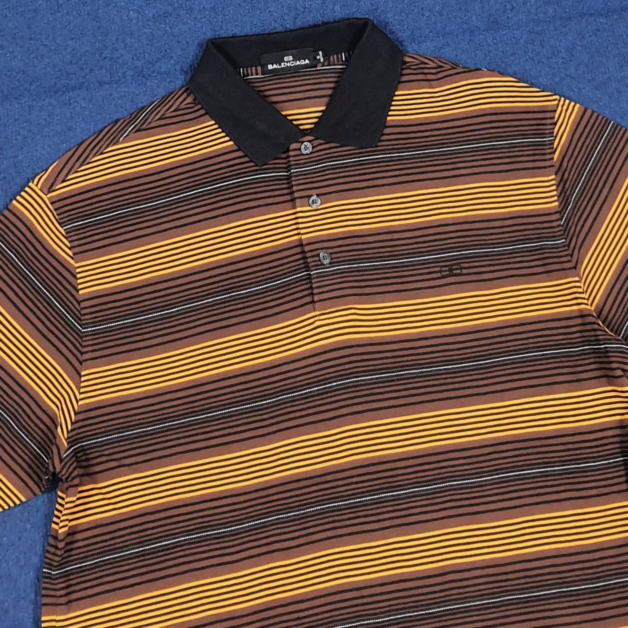 Balenciaga Vintage Balenciaga Polo Striped Shirt C294N8 Size US L / EU 52-54 / 3 - 2 Thumbnail