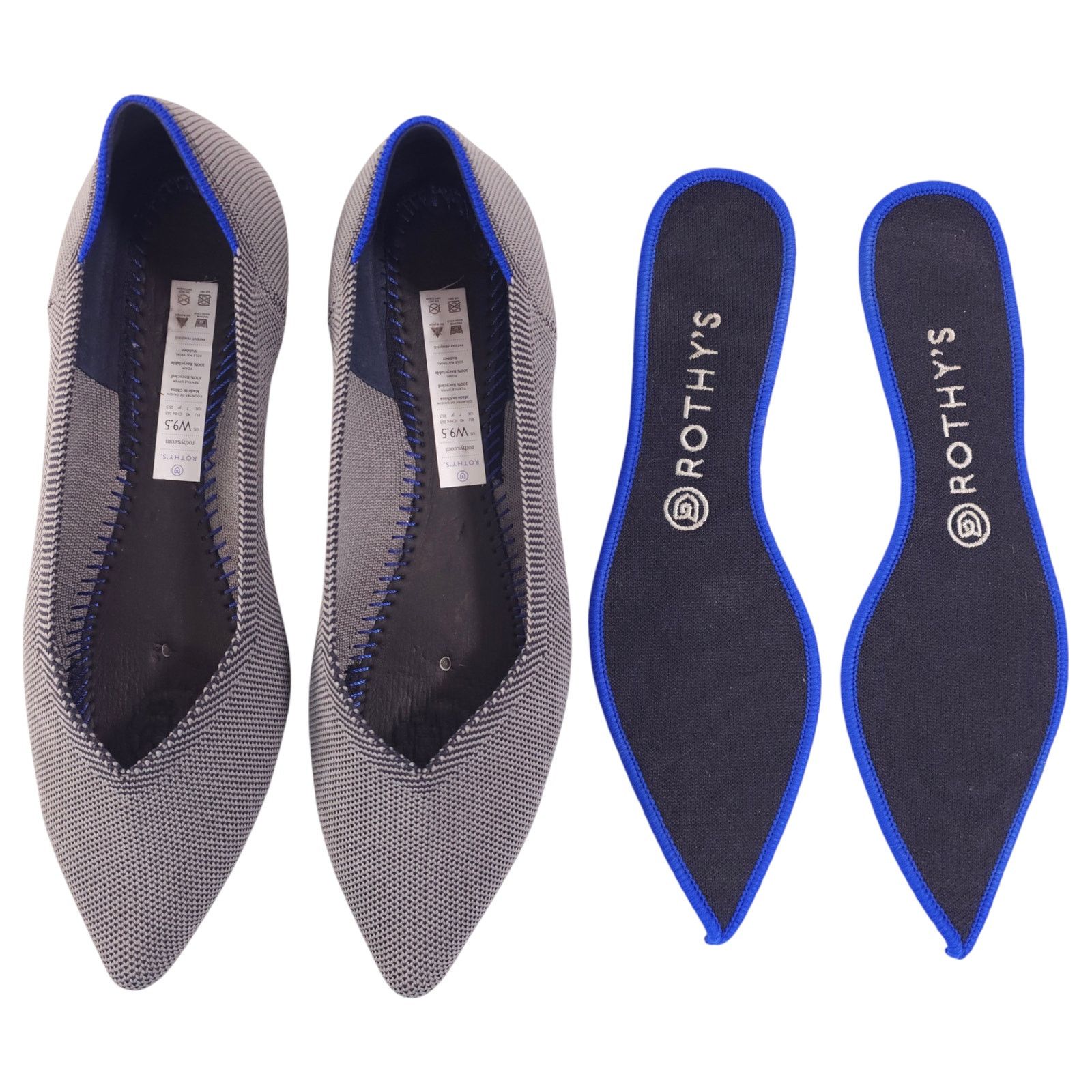 Other Rothy's The Point Pointed Toe Flats Cloud Grey Birdseye 9.5 Size US 9.5 / IT 39.5 - 8 Thumbnail