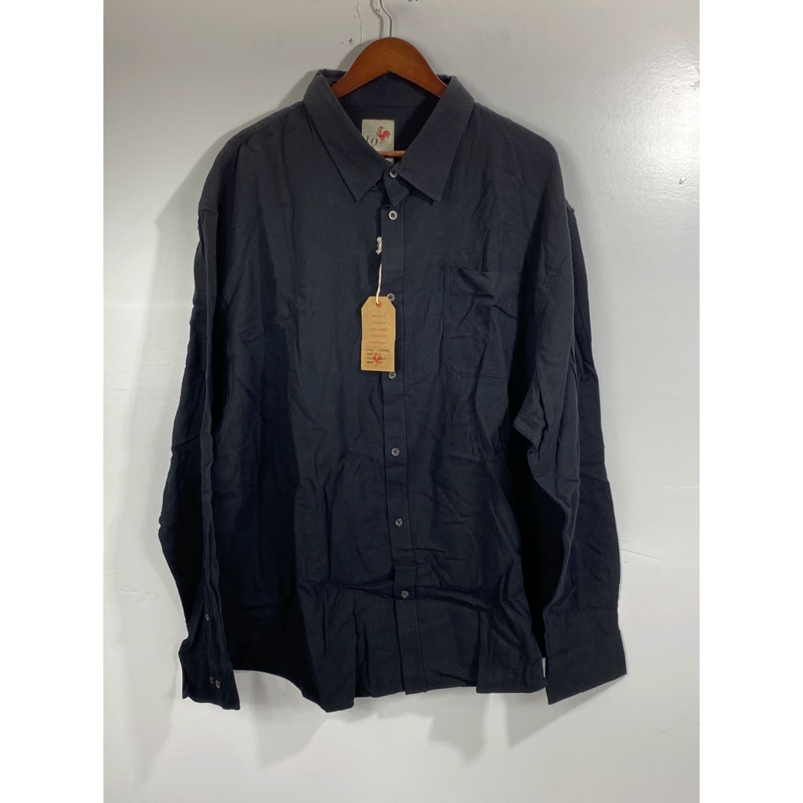 Vintage Eq Equilibrio Mens Button Front Shirt Black Solid Long Sleeve 3XL #450 Size US XXL / EU 58 / 5 - 2 Thumbnail