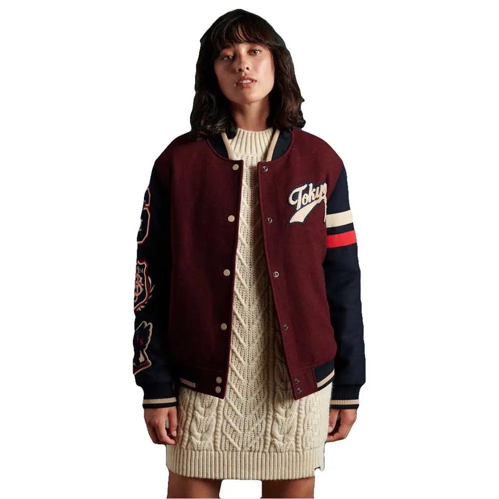 Japanese Brand Superdry Vintage Japan Varsity letterman bomber Wool Jacket Size M / US 6-8 / IT 42-44 - 4 Thumbnail