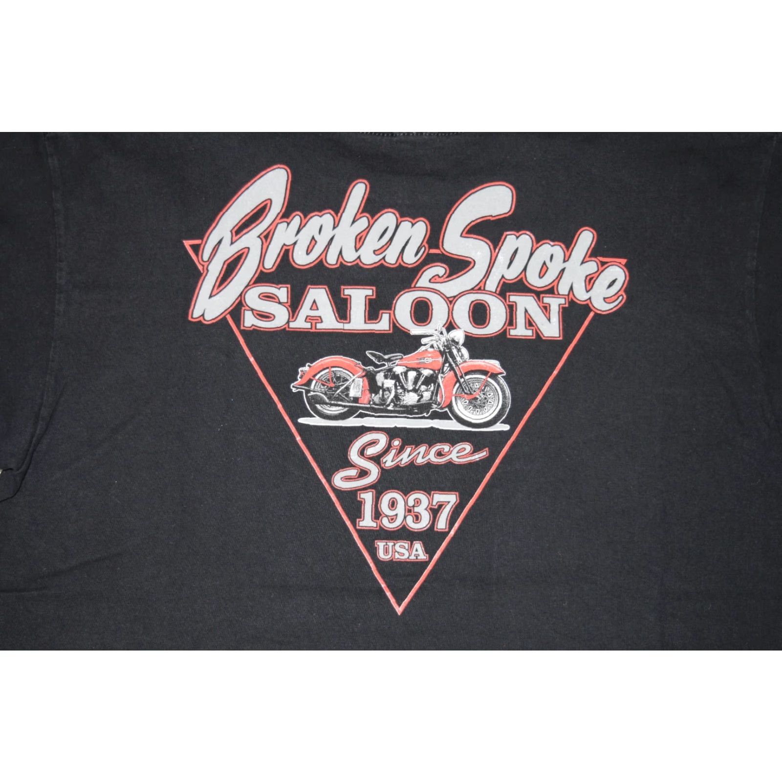 Vintage VINTAGE Broken Spoke Saloon BIKER T-Shirt Adult Large Black 90s Punk Mens Size US L / EU 52-54 / 3 - 5 Thumbnail