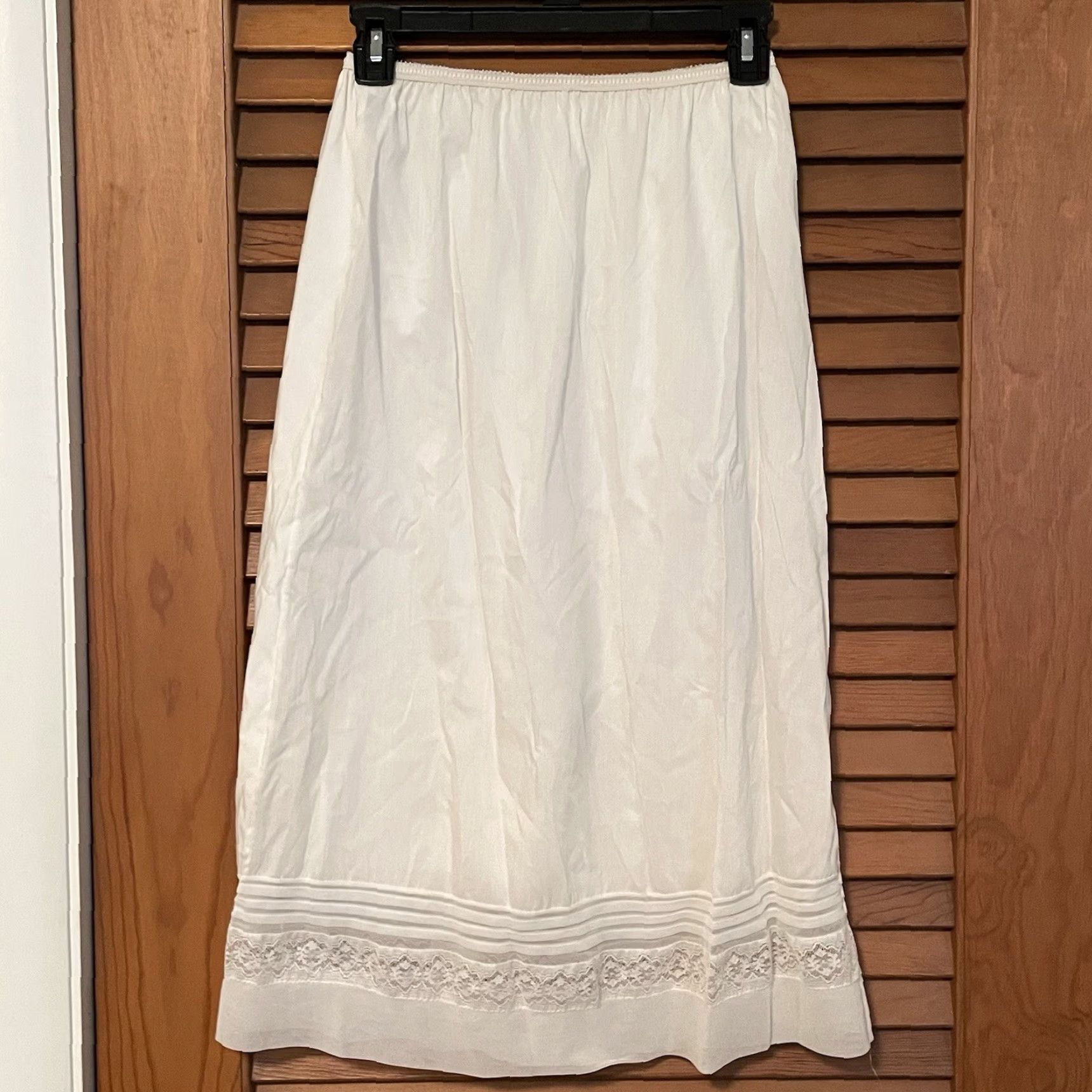 Vintage VINTAGE Aristocraft White Lace Cotton Nylon Long Half Slip Womens Sz S 1960s Size ONE SIZE - 3 Thumbnail