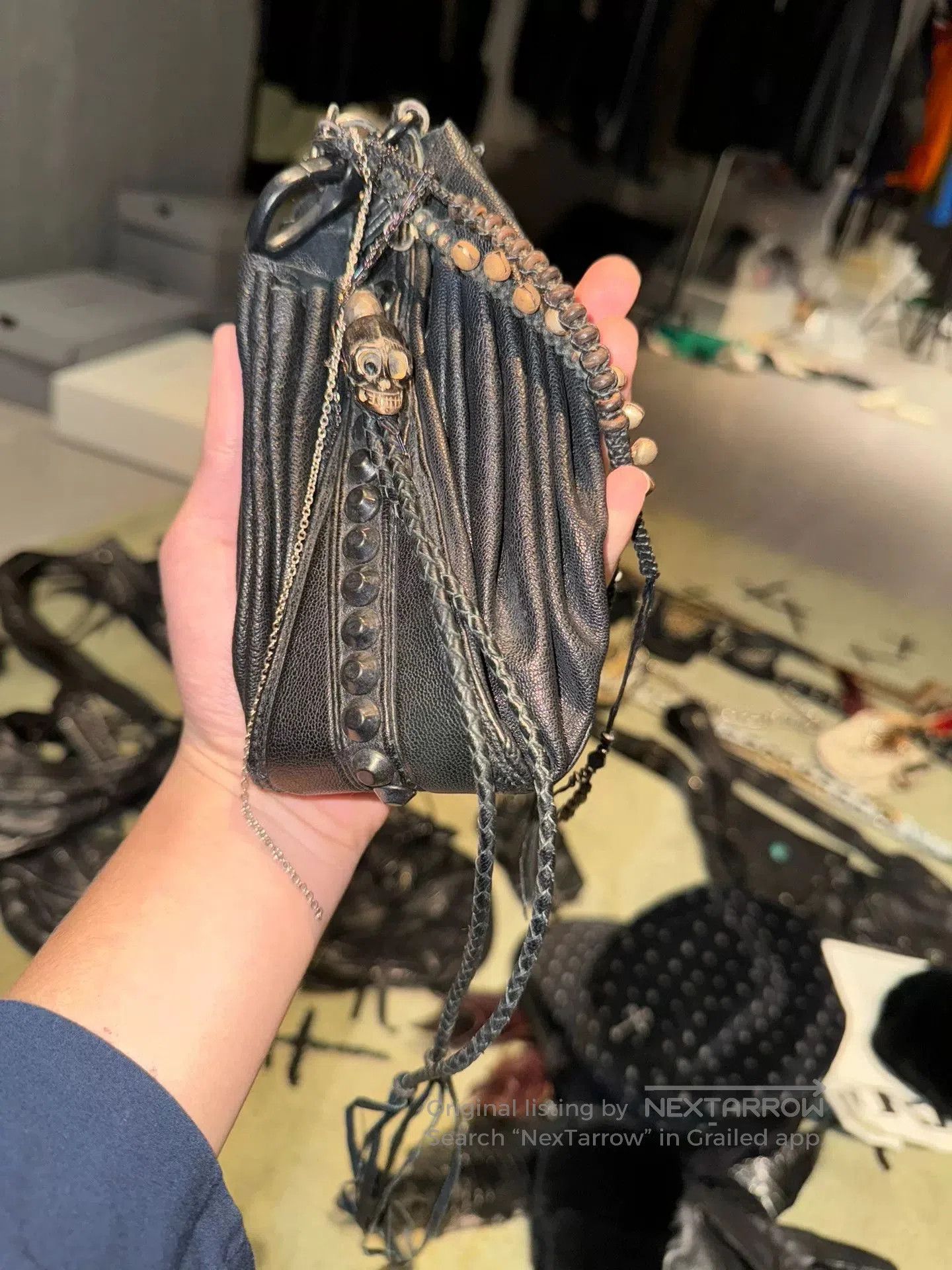 KMRii Rivet Sheepskin Crossbody Pouch. Size ONE SIZE - 2 Thumbnail
