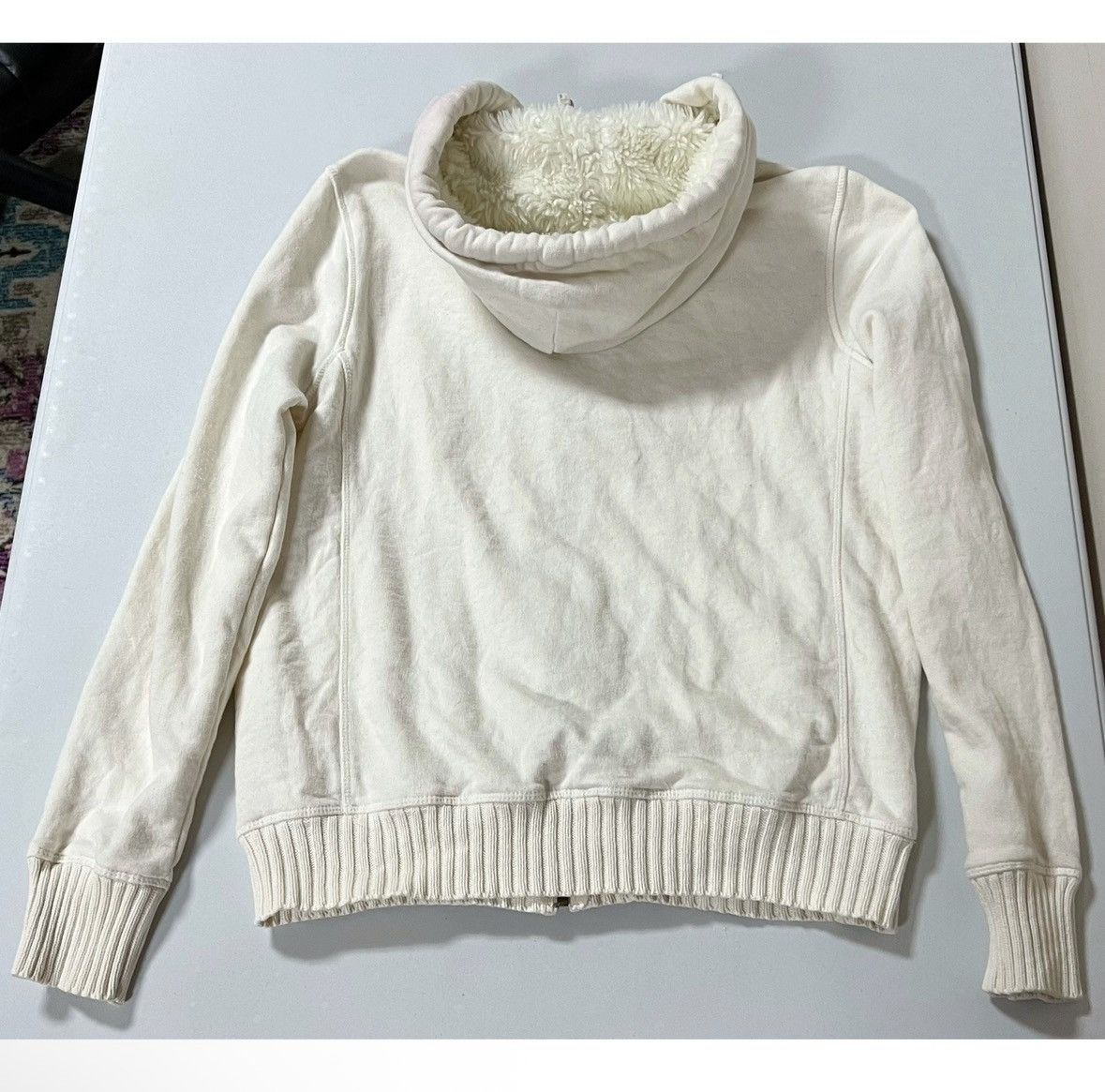 Gap White Fur Lined Zipper Sweater Sweatshirt Hoodie Size S 🤍✨ Size S / US 4 / IT 40 - 5 Thumbnail