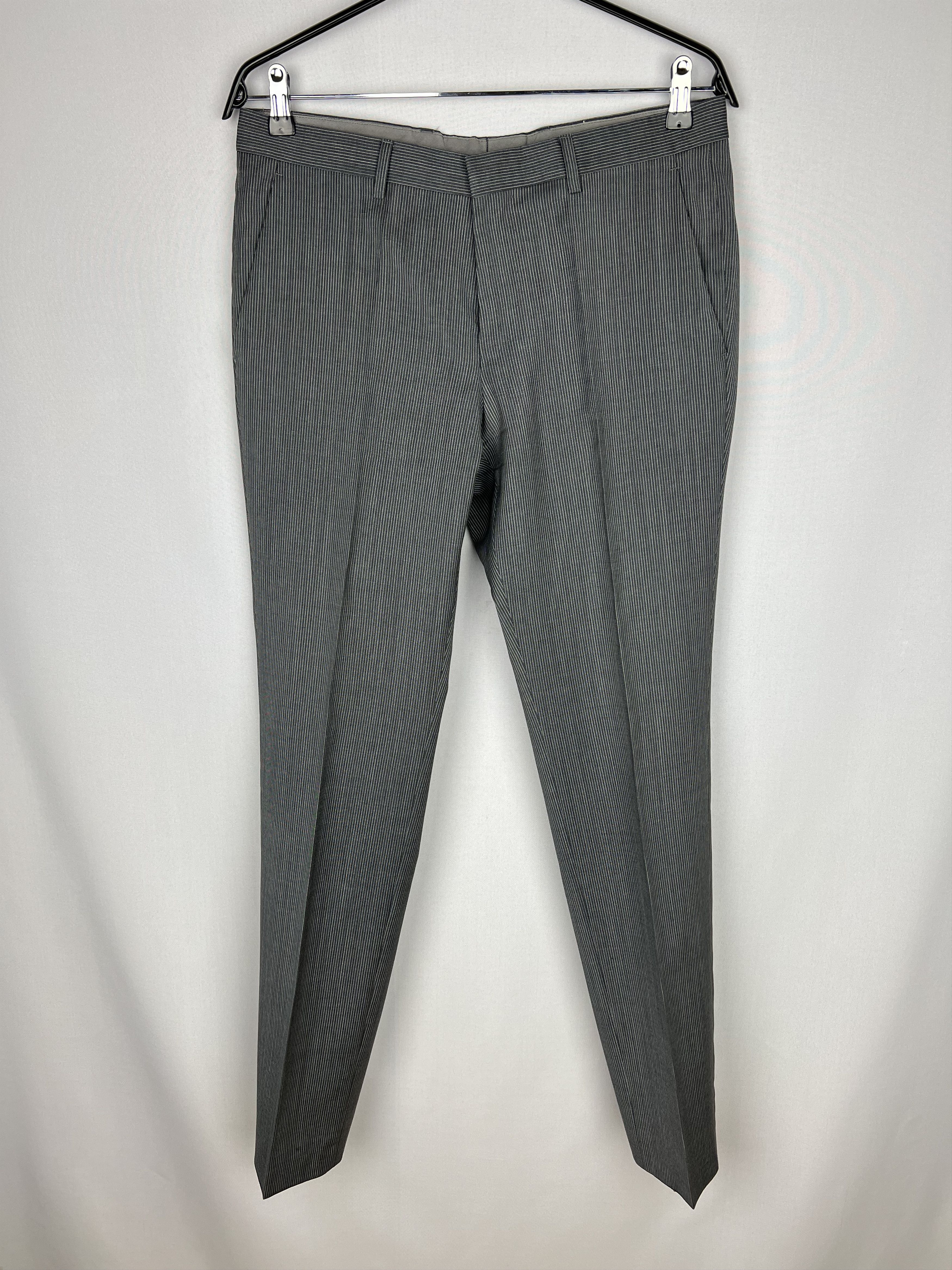 Hugo Boss by Lanificio Biella Woven Micro-Striped Wool 2 Piece Suit Size 38R - 9 Thumbnail