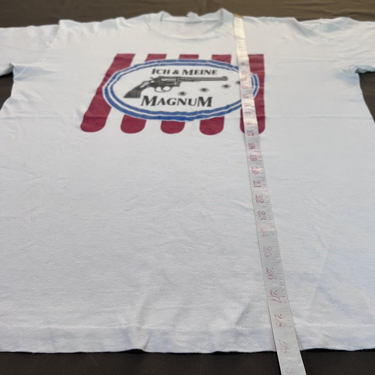 Vintage Vintage 90s ICH & MEINE MAGNUM Parody Tee Shirt 911 gun Size US XL / EU 56 / 4 - 6 Thumbnail