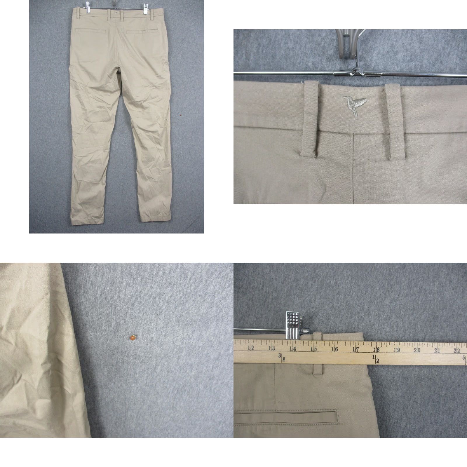 Vintage Birddogs Pants Mens 34x32 Beige Stretch Chino Golf Casual Zip Pockets Flat Front Logo Zip Front pockets Mens Size US 34 / EU 50 - 8 Thumbnail