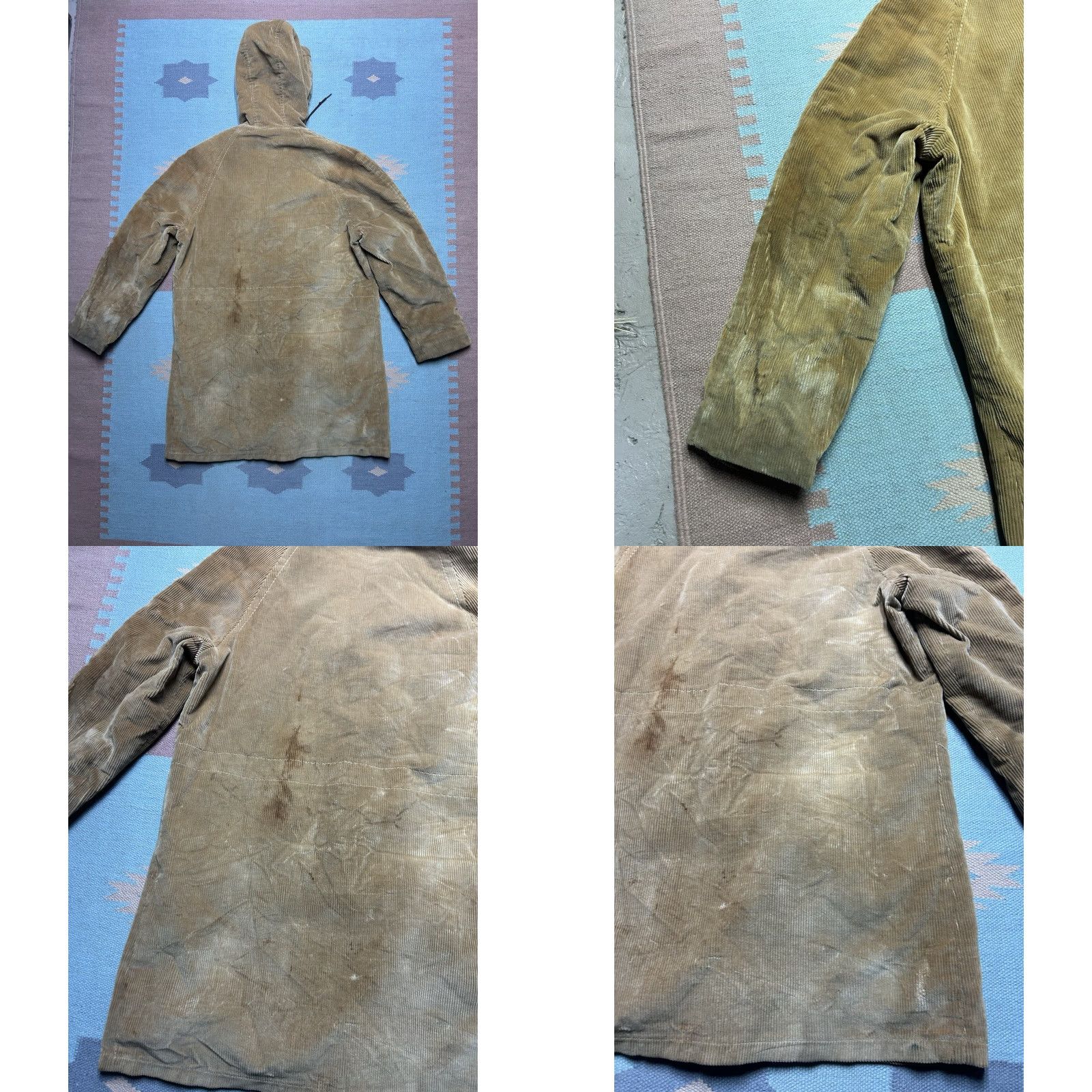 JCPenney VINTAGE JCPenney Corduroy Jacket Overcoat Hooded Lined Distressed Large 42 Men Jacket Corduroy Beige 70s Size US L / EU 52-54 / 3 - 8 Thumbnail