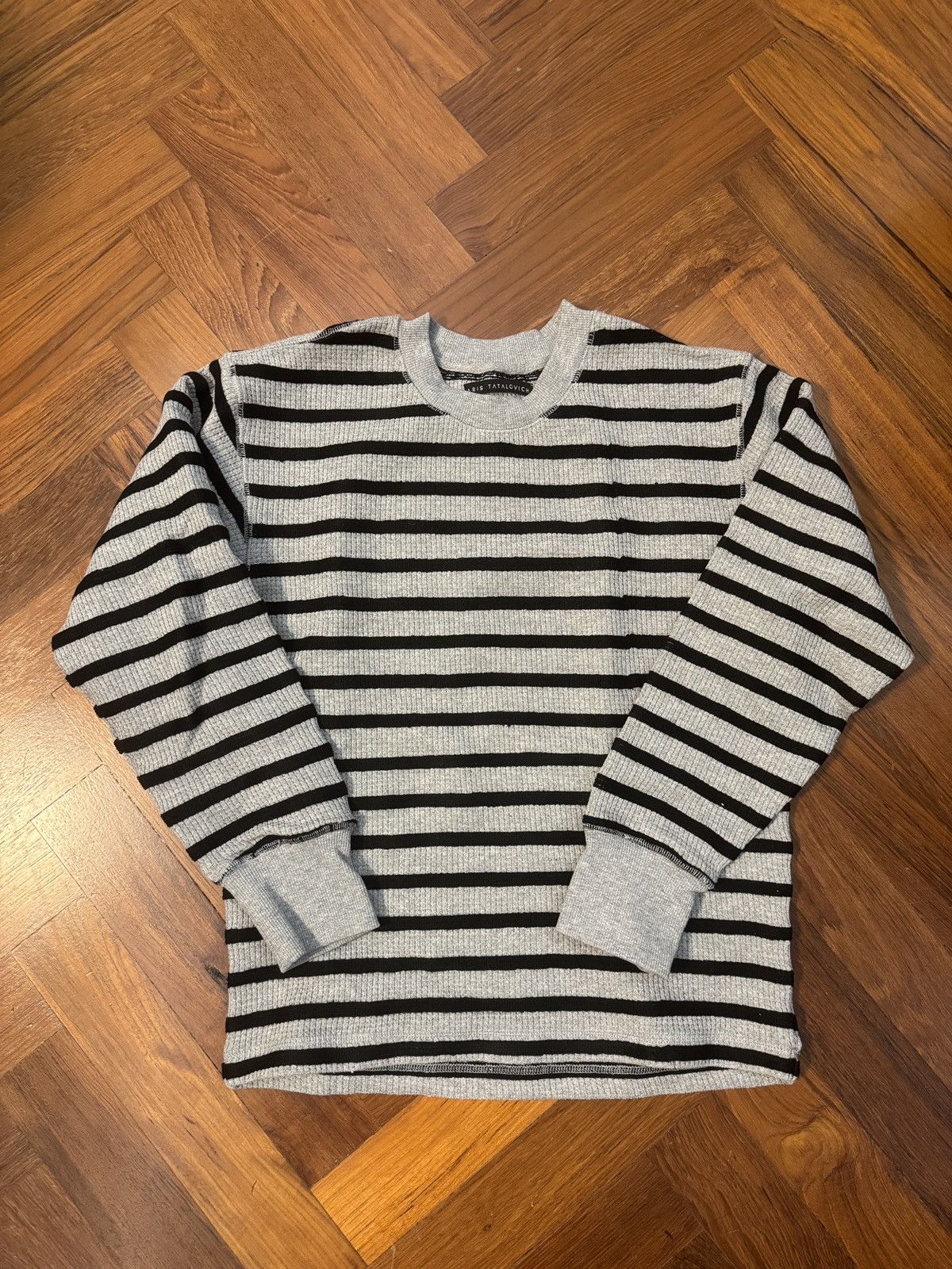 Stripe Chain Stitch Thermal Crew